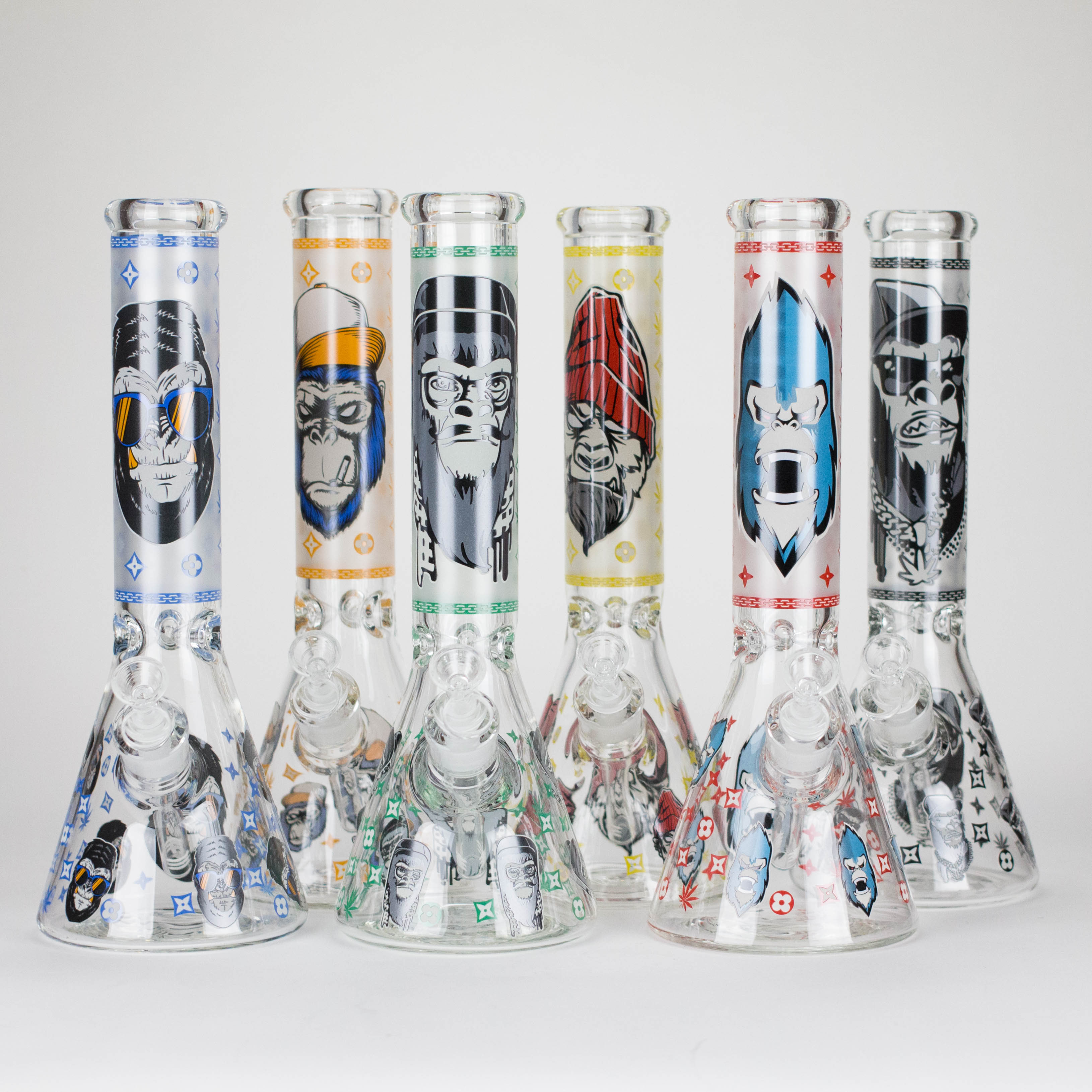 14" 7mm Gorilla Designs Glow In The Dark Beaker Bong – In the Box [FT1892ATS]