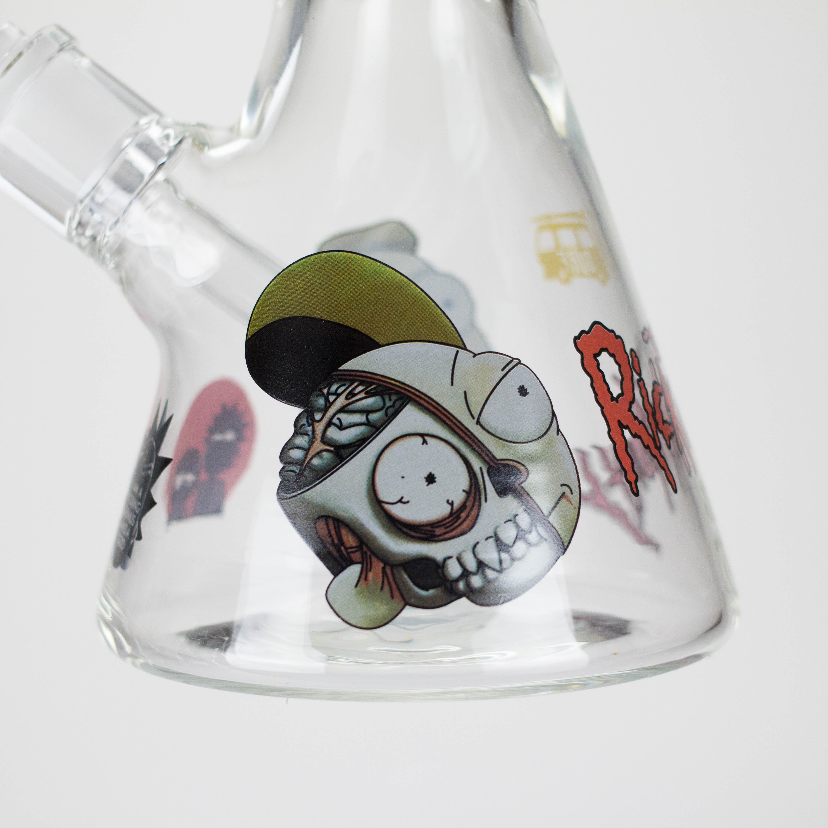14" 7mm RM Skull Glass Bong – Heavy Duty Beaker Water Pipe [FTLL08]