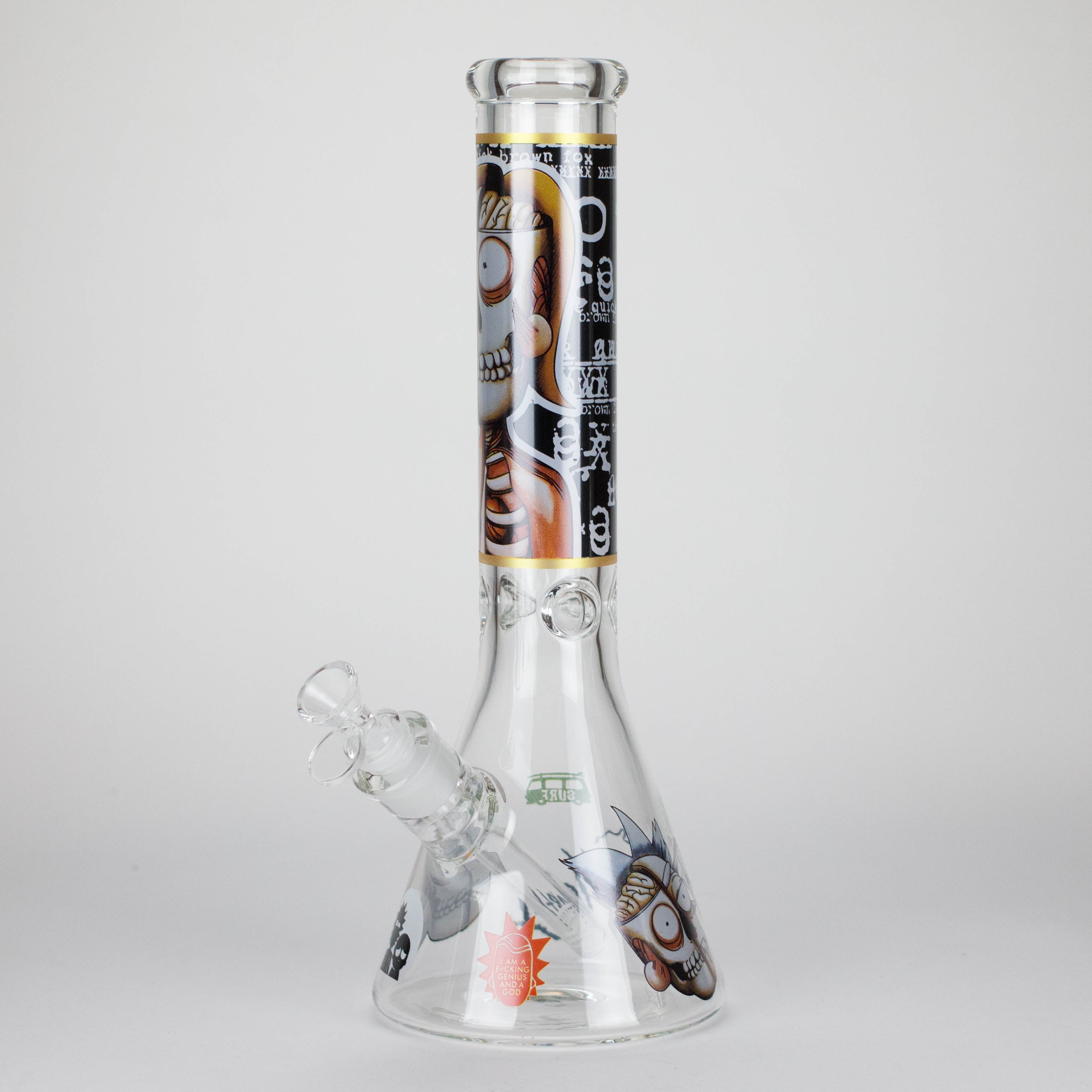 14" 7mm RM Skull Glass Bong – Heavy Duty Beaker Water Pipe [FTLL08]