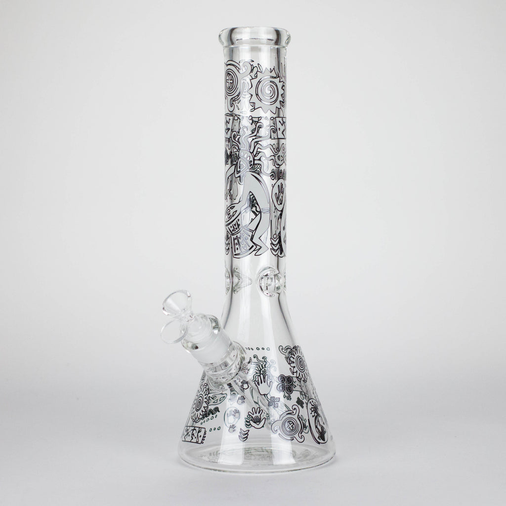 14" 7mm Thick Glass Water Bong – Glow in the Dark Beaker Bong