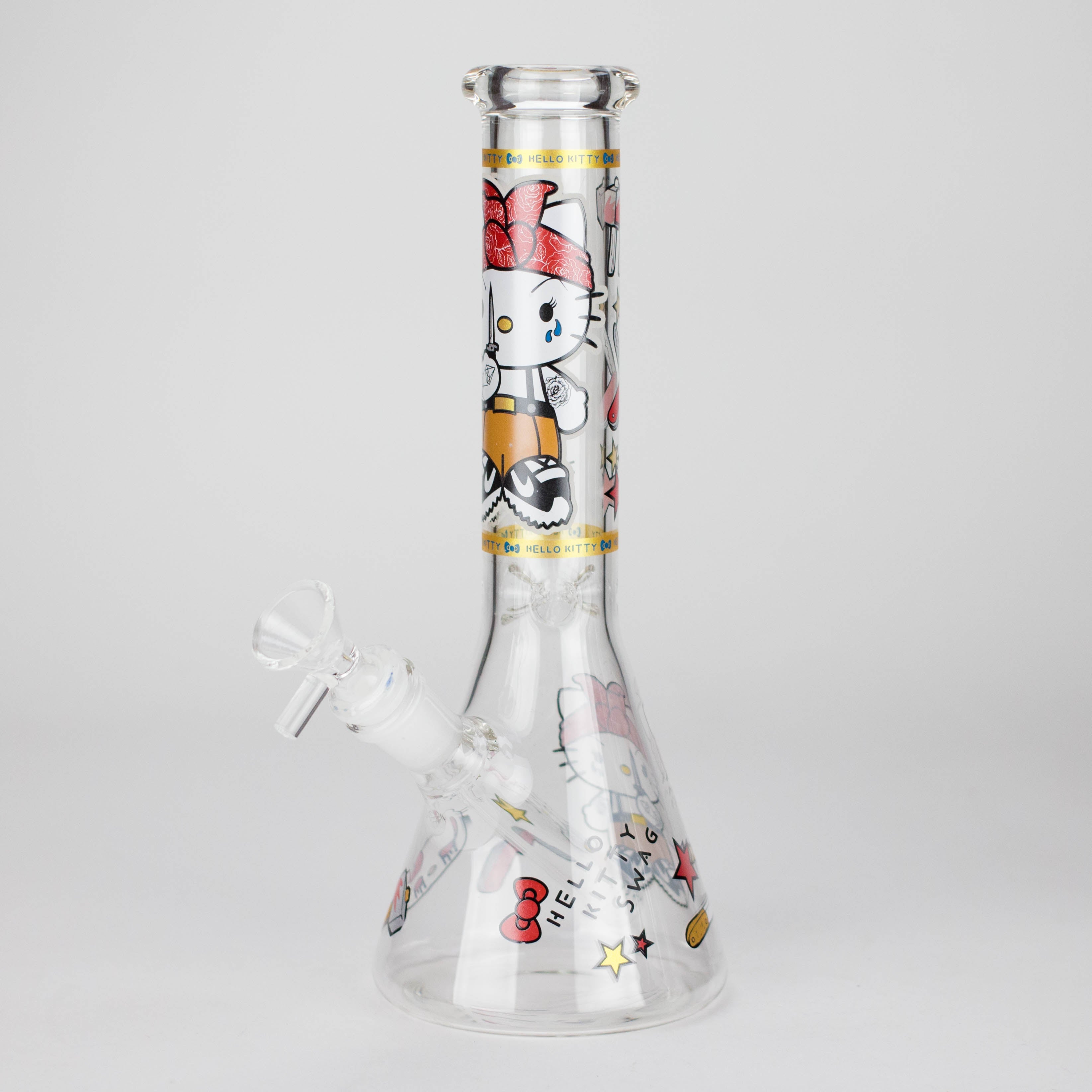 10" Wild Kitty Design Glass Beaker Bong
