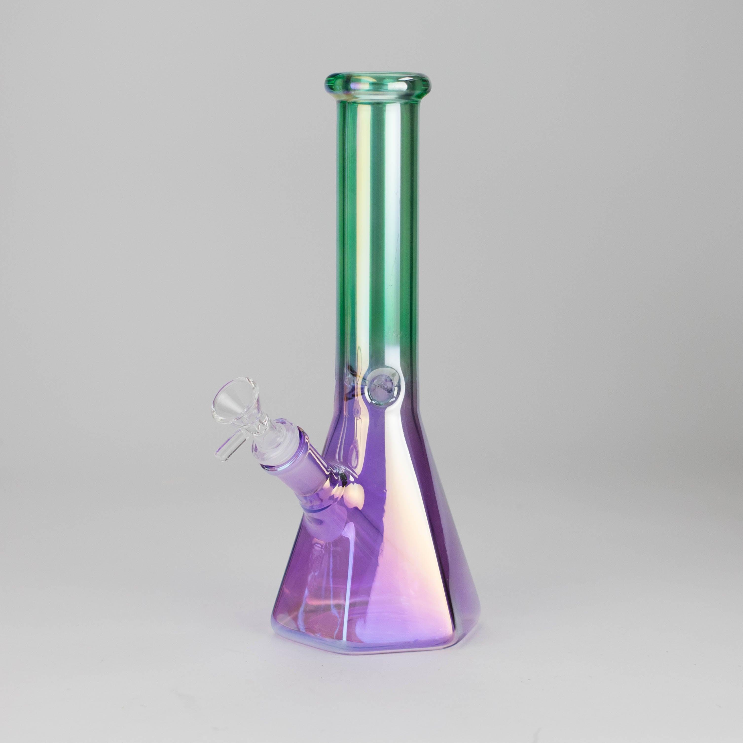 10" Two-Tone Color Glass Beaker Bong with Octagon Base