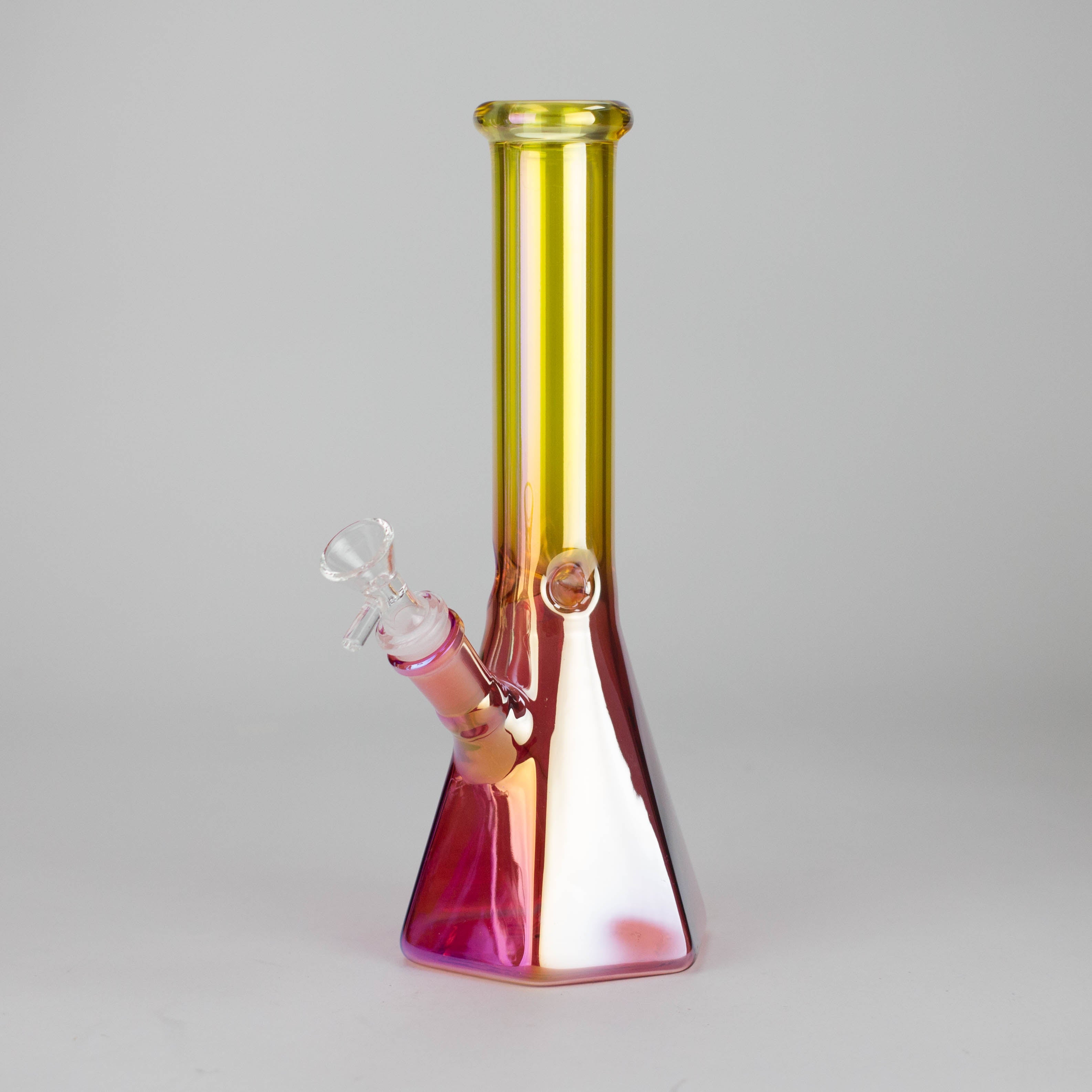 10" Two-Tone Color Glass Beaker Bong with Octagon Base