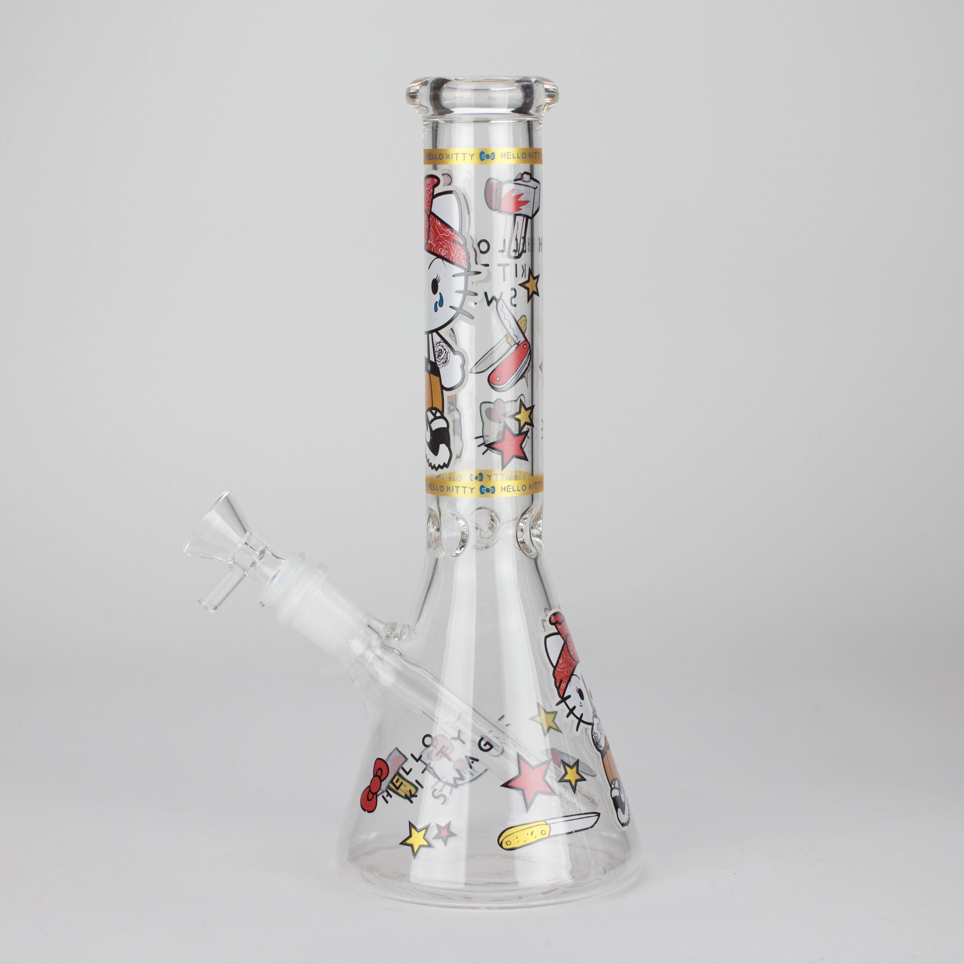 10" Wild Kitty Design Glass Beaker Bong