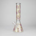 14" Beehive Design 7mm Thick Heavy Duty Glass Beaker Bong