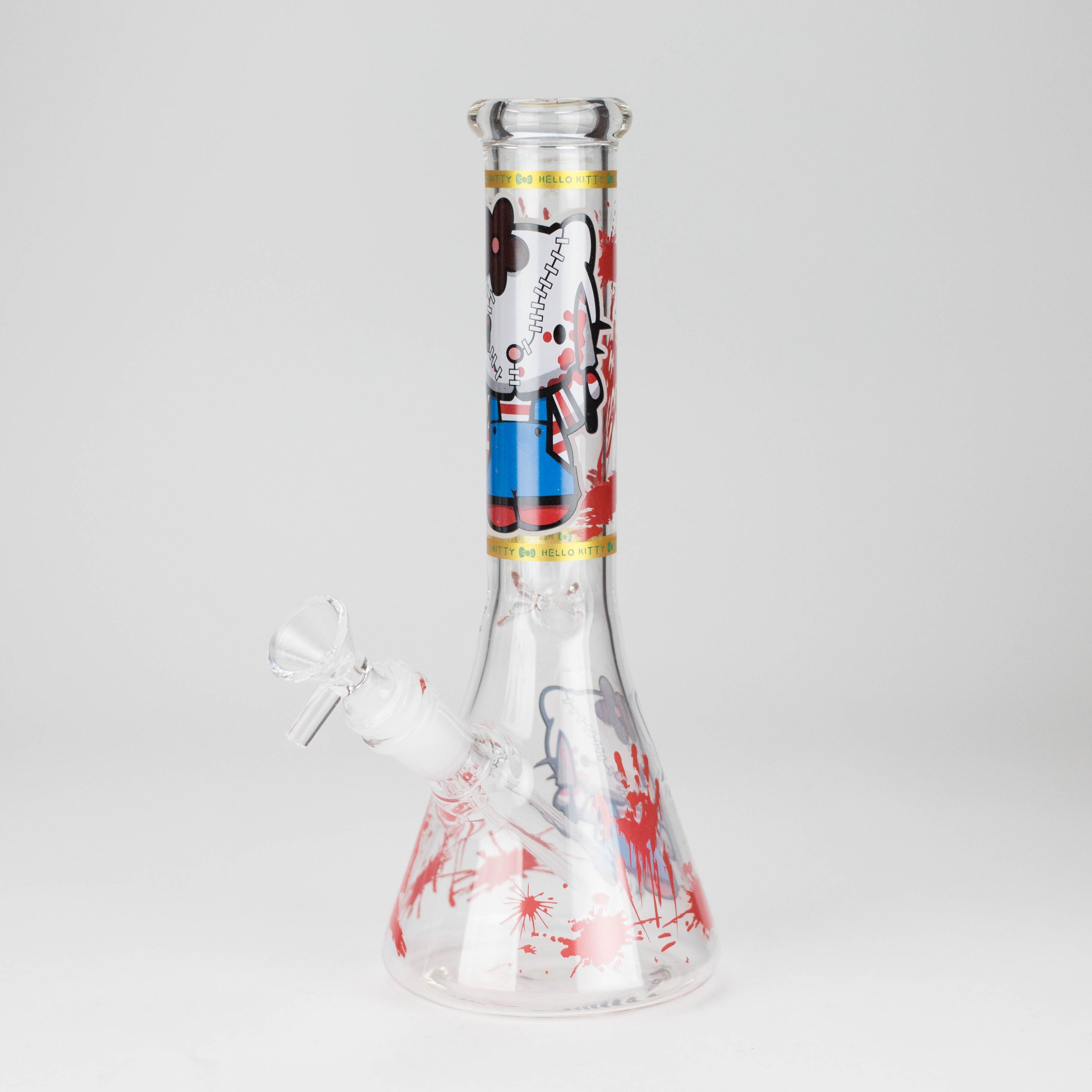 10" Wild Kitty Design Glass Beaker Bong