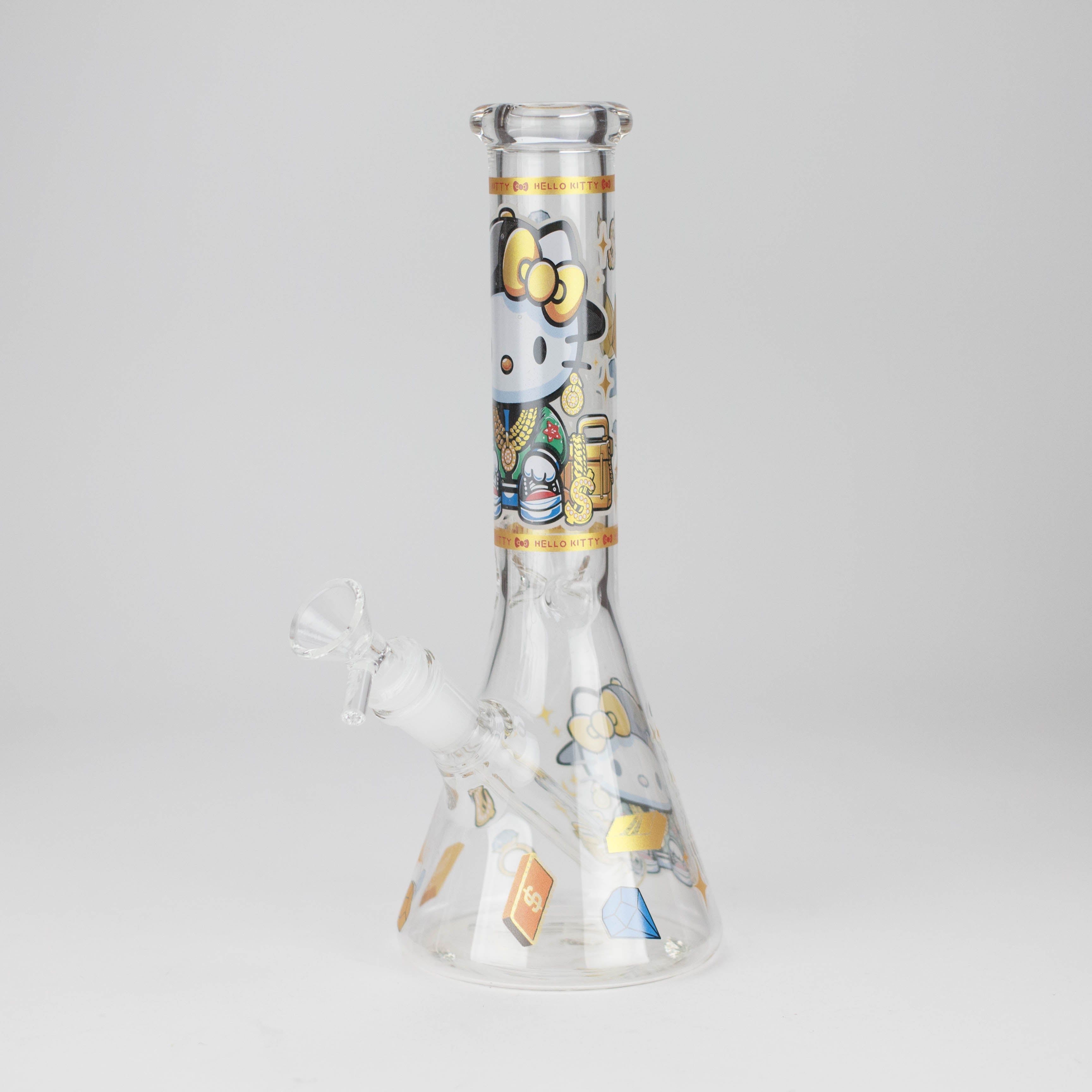 10" Wild Kitty Design Glass Beaker Bong