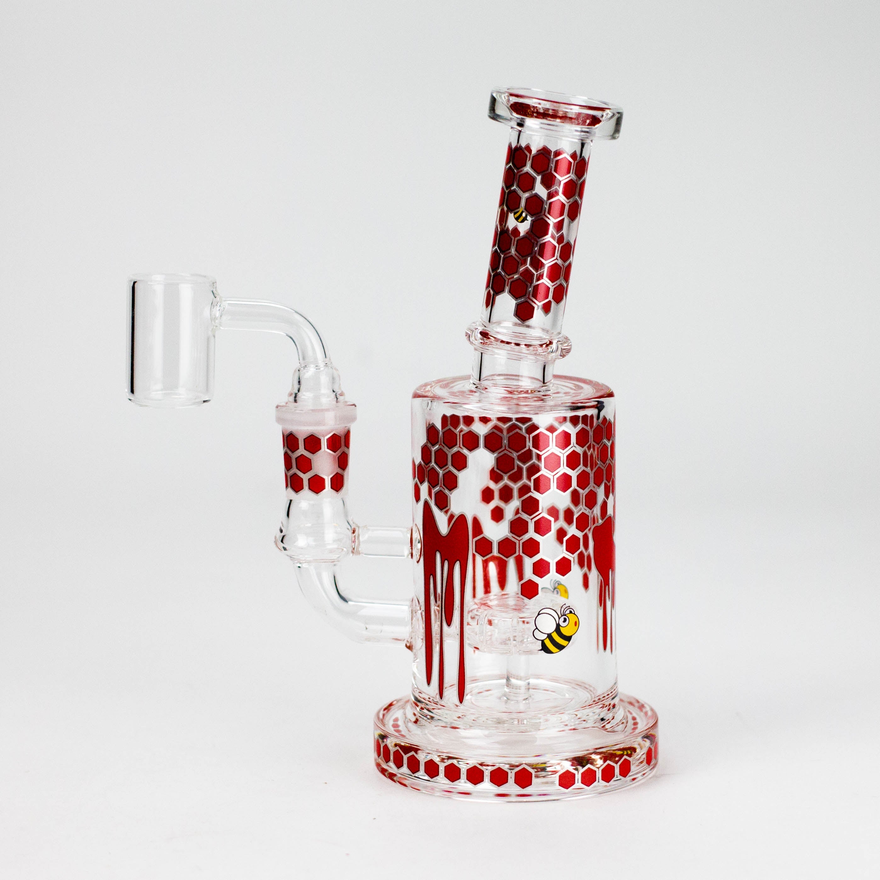 7" 2-in-1 Beehive Design Rig with Perc Banger & Bowl Included