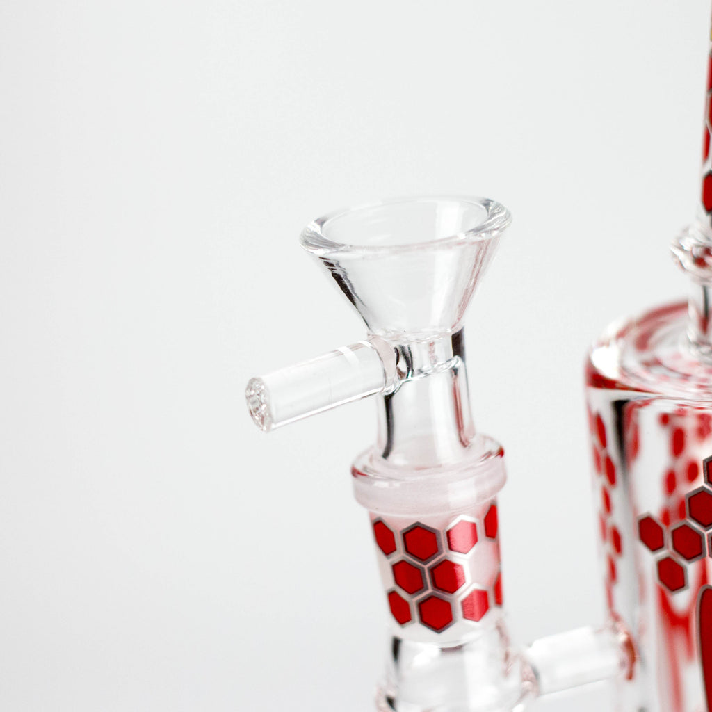 7" 2-in-1 Beehive Design Rig with Perc Banger & Bowl Included