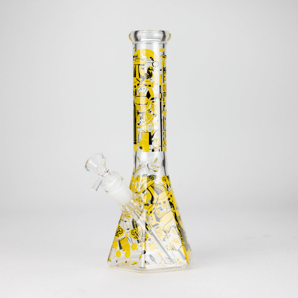 10" Ancient Art Design Glass Beaker Bong