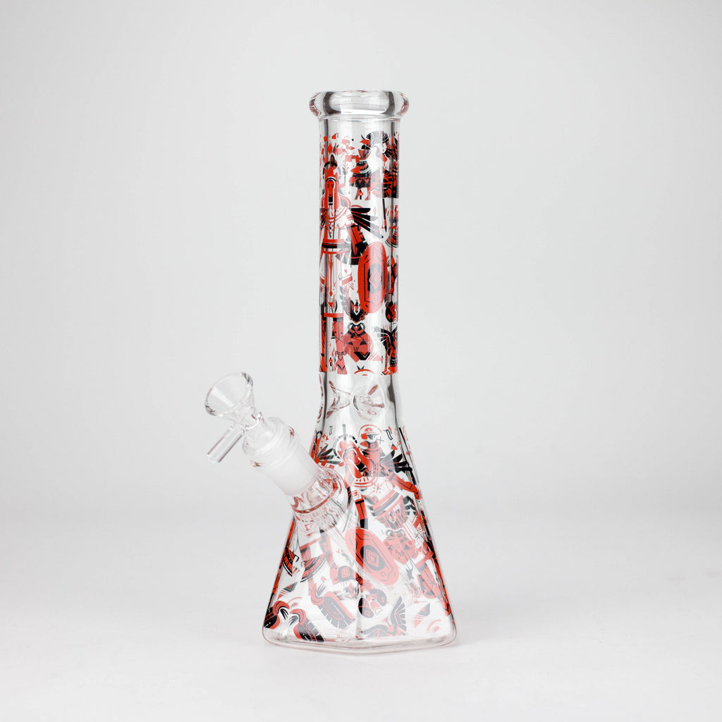10" Ancient Art Design Glass Beaker Bong