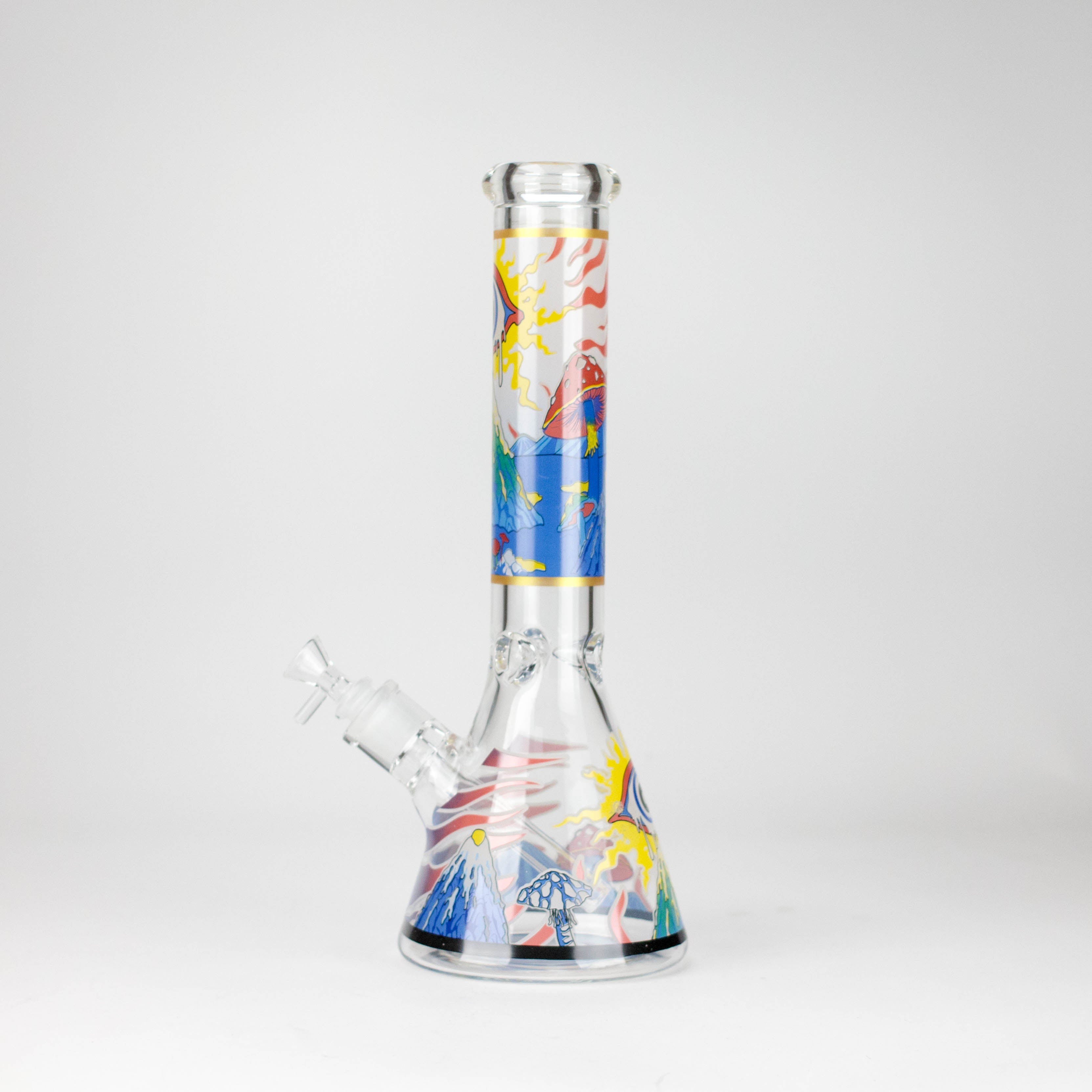 14" Eye Design 7mm Thick Heavy-Duty Glass Beaker Bong