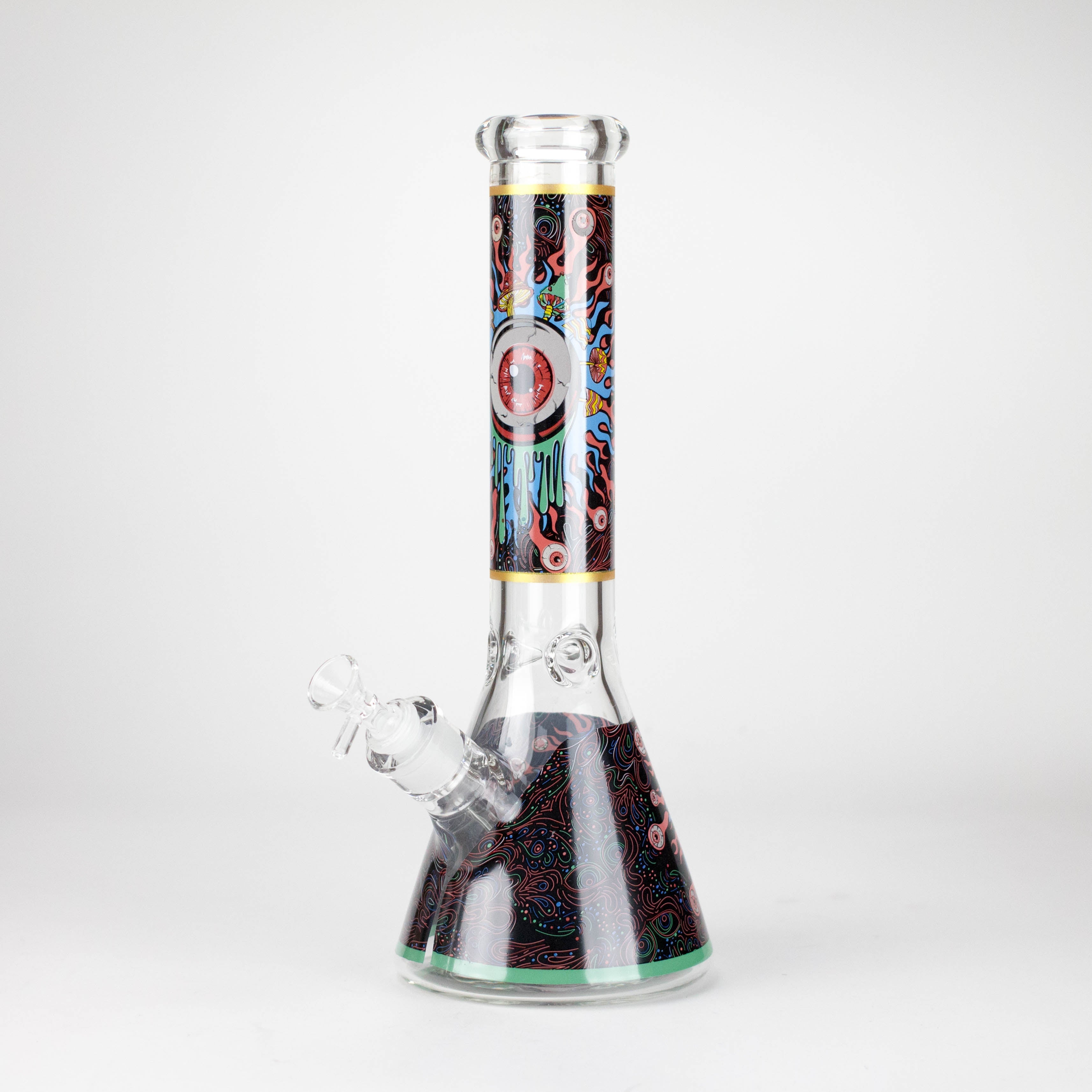 14" Eye Design 7mm Thick Heavy-Duty Glass Beaker Bong