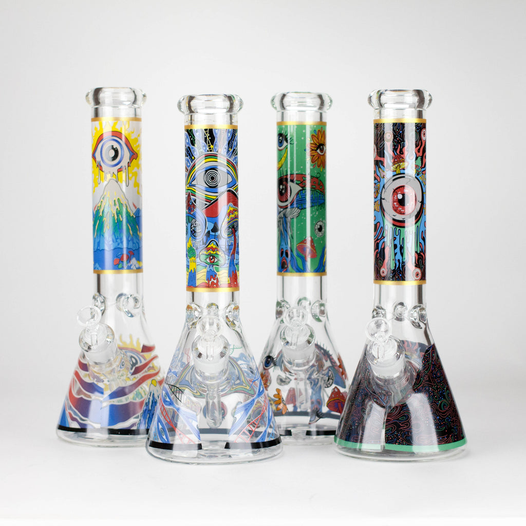 14" Eye Design 7mm Thick Heavy-Duty Glass Beaker Bong