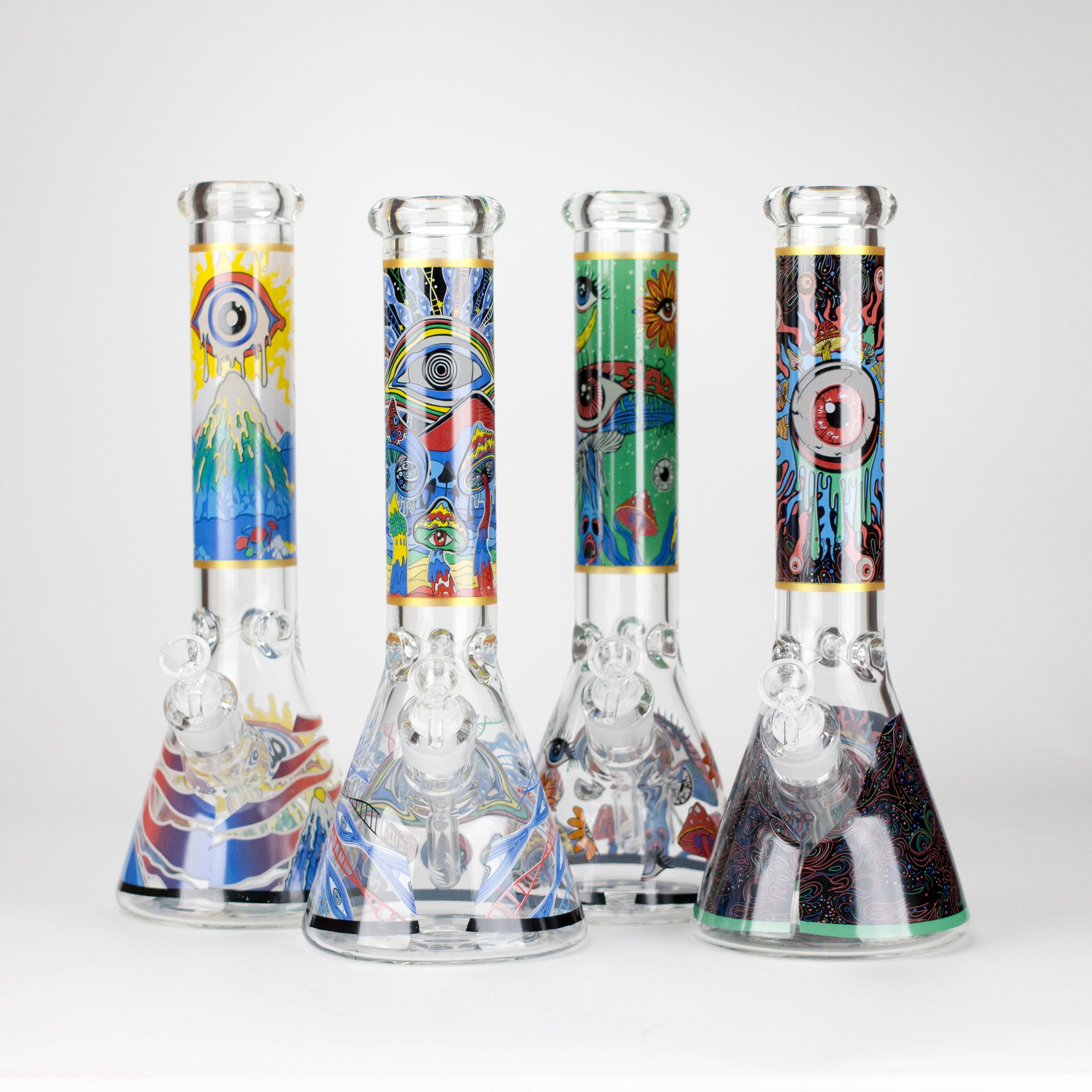 14" Eye Design 7mm Thick Heavy-Duty Glass Beaker Bong