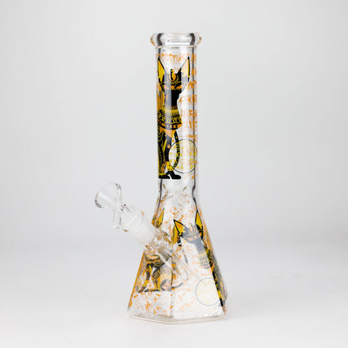 10" Ancient Art Design Glass Beaker Bong