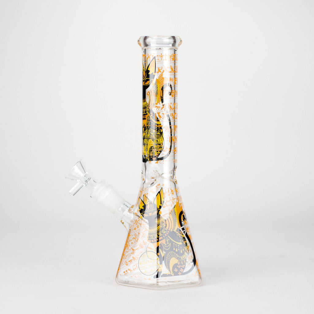 10" Ancient Art Design Glass Beaker Bong