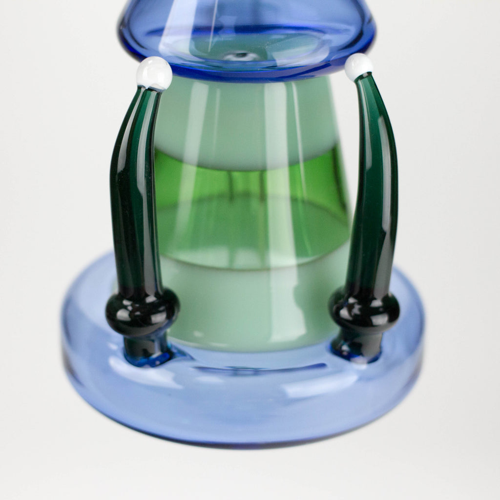 11" 2-in-1 Modern Art Glass Rig with Perc, Heavy Base, Banger & Bowl