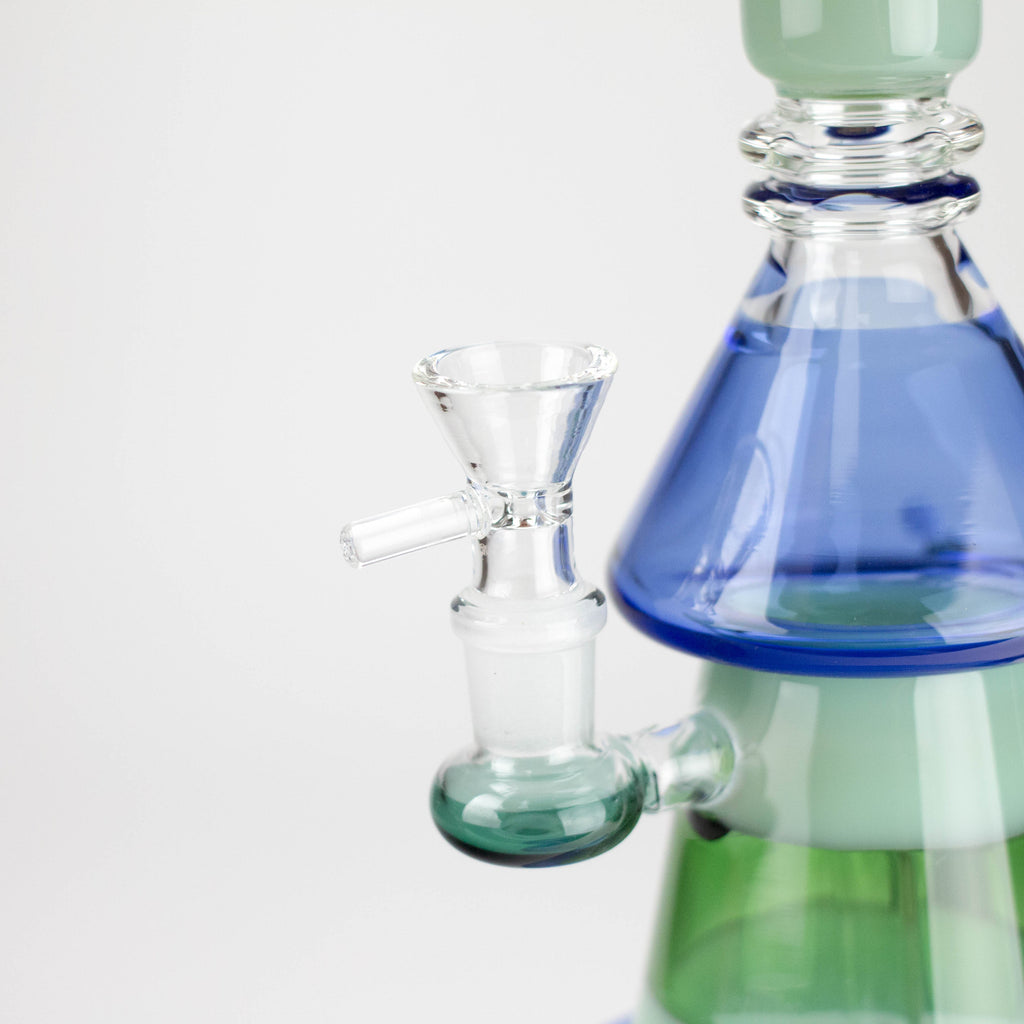 11" 2-in-1 Modern Art Glass Rig with Perc, Heavy Base, Banger & Bowl
