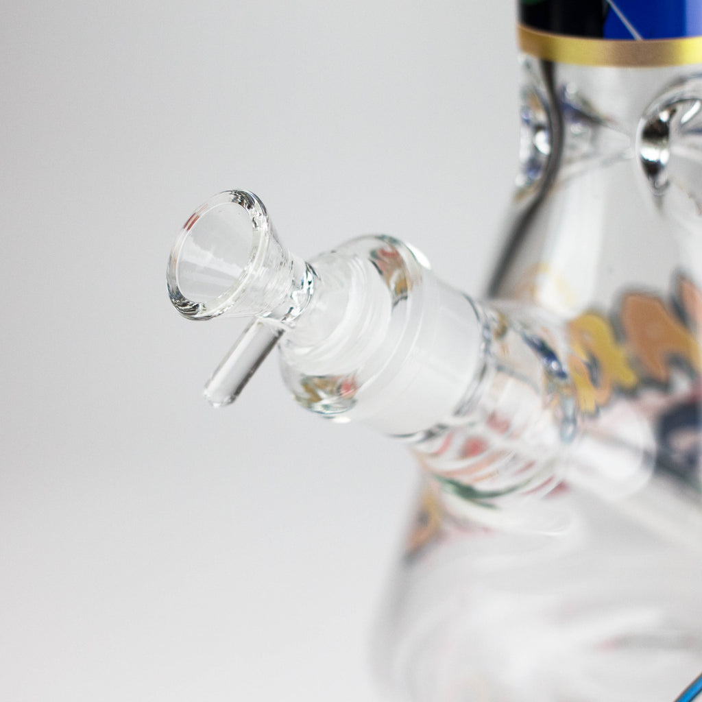 14" Comic Design 7mm Thick Heavy-Duty Glass Beaker Bong