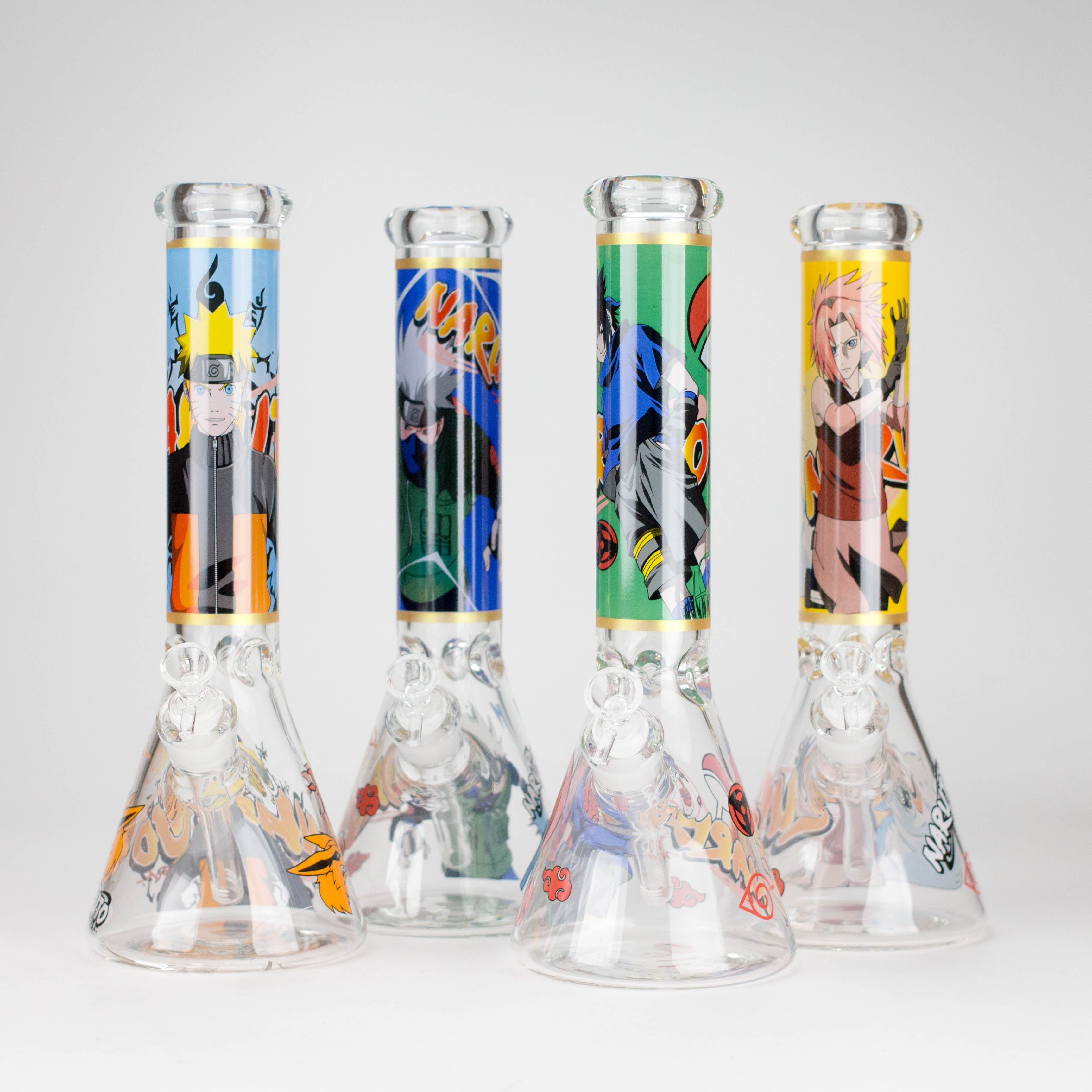 14" Comic Design 7mm Thick Heavy-Duty Glass Beaker Bong