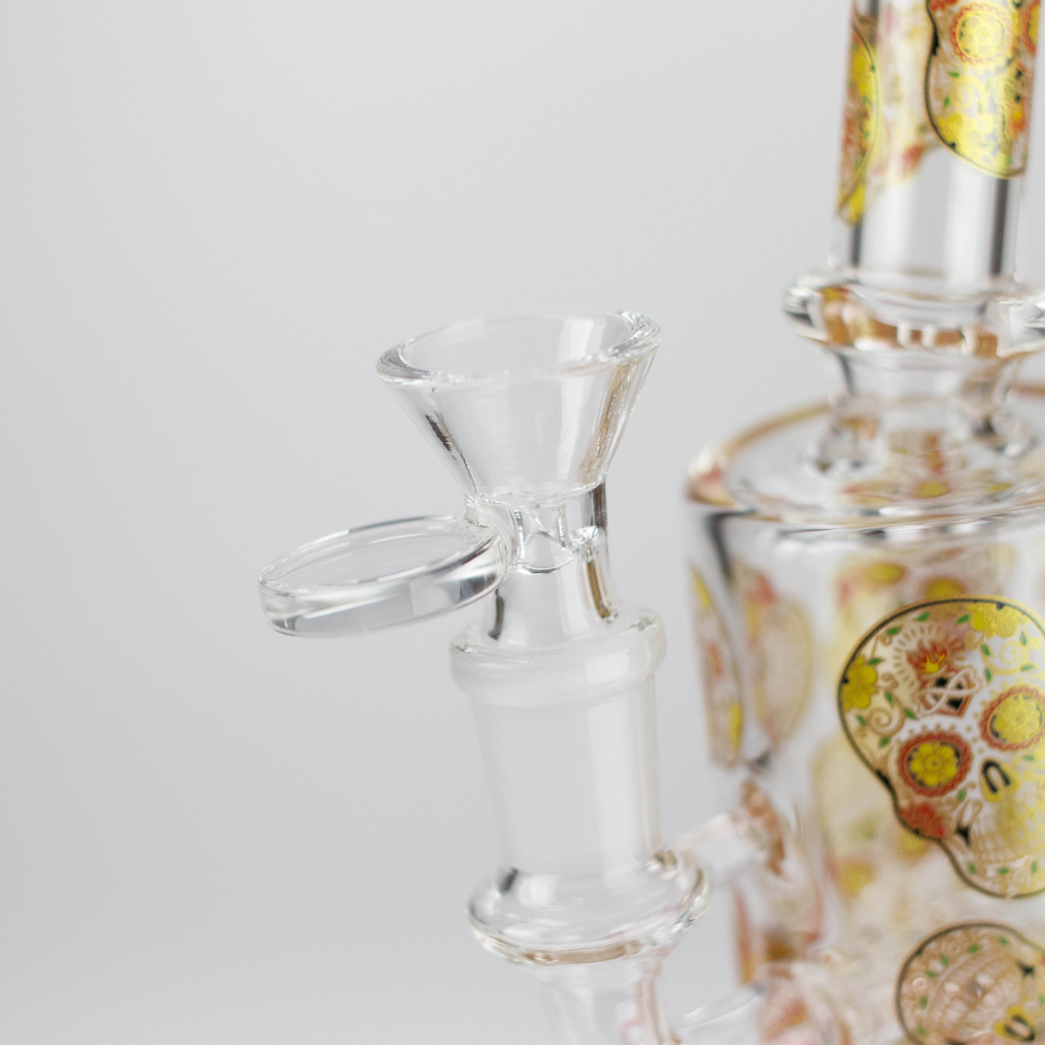 7" 2-in-1 Sugar Skull Design Rig with Perc, Banger & Bowl Included