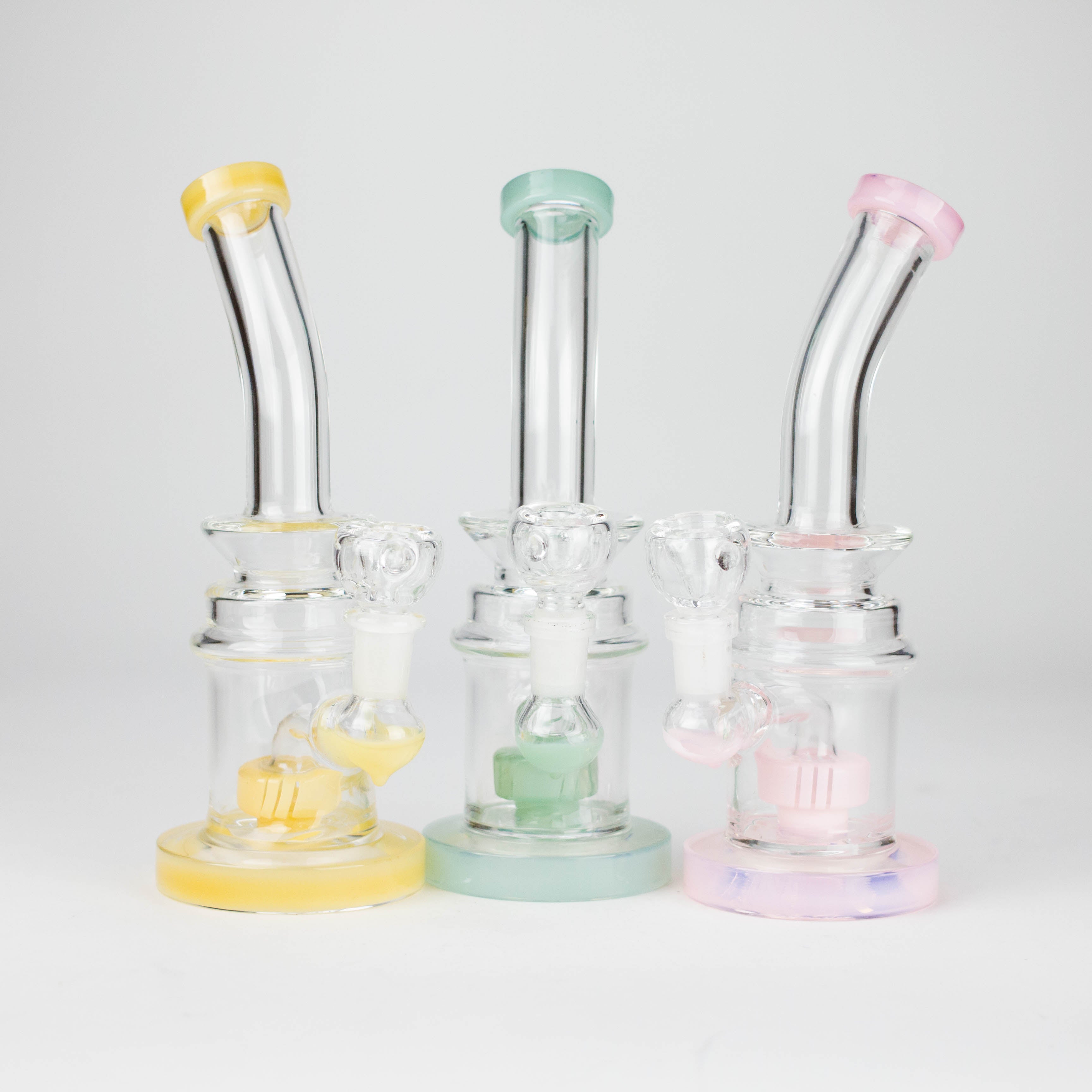 8" Assorted bent neck glass bong