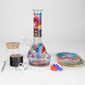 10-in-1 Mushroom Design Smoke Set Complete Smoking Kit with 8" Glass Bong
