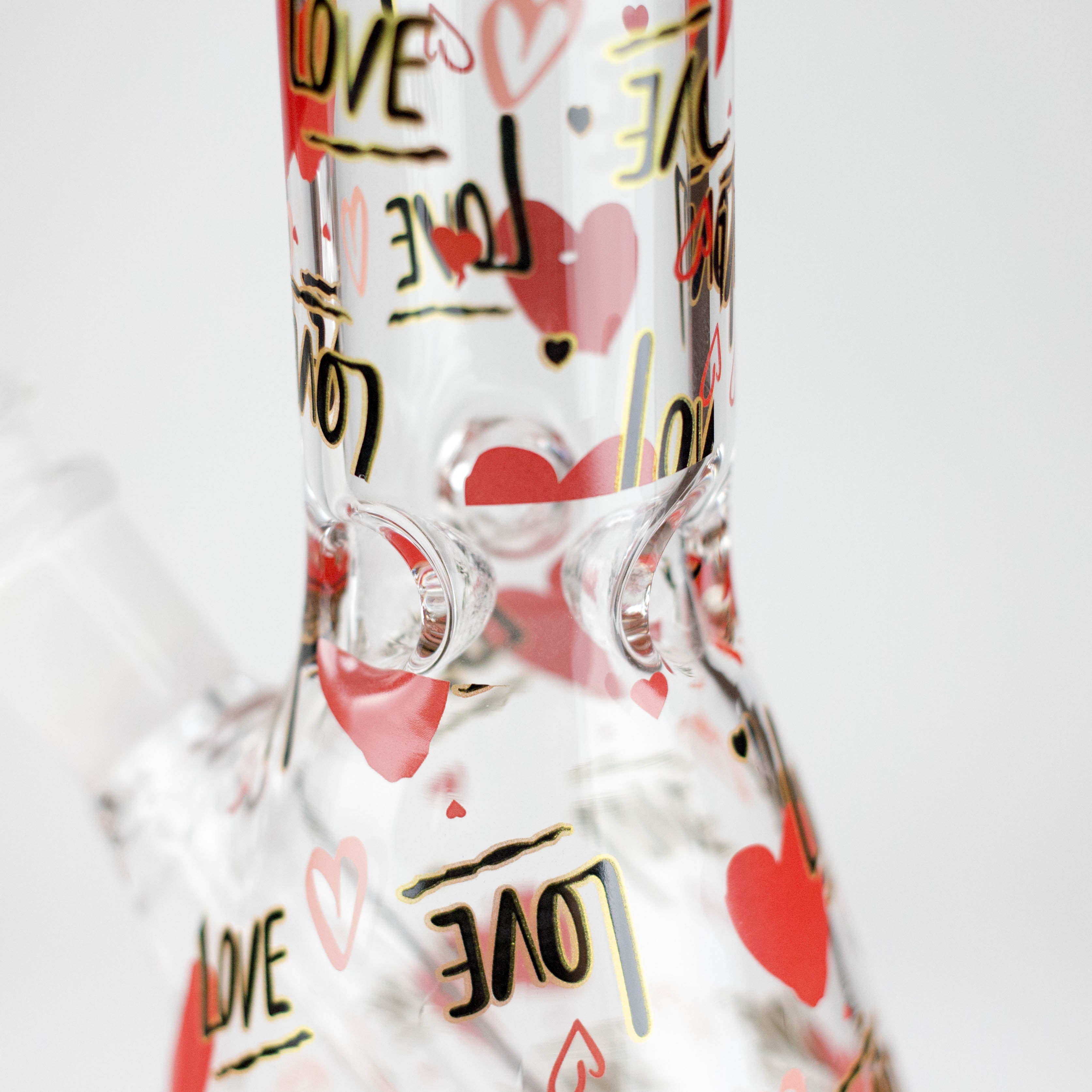 10" Love Design Glass Beaker Bong