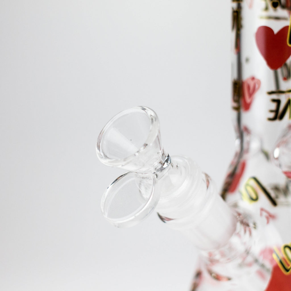 10" Love Design Glass Beaker Bong