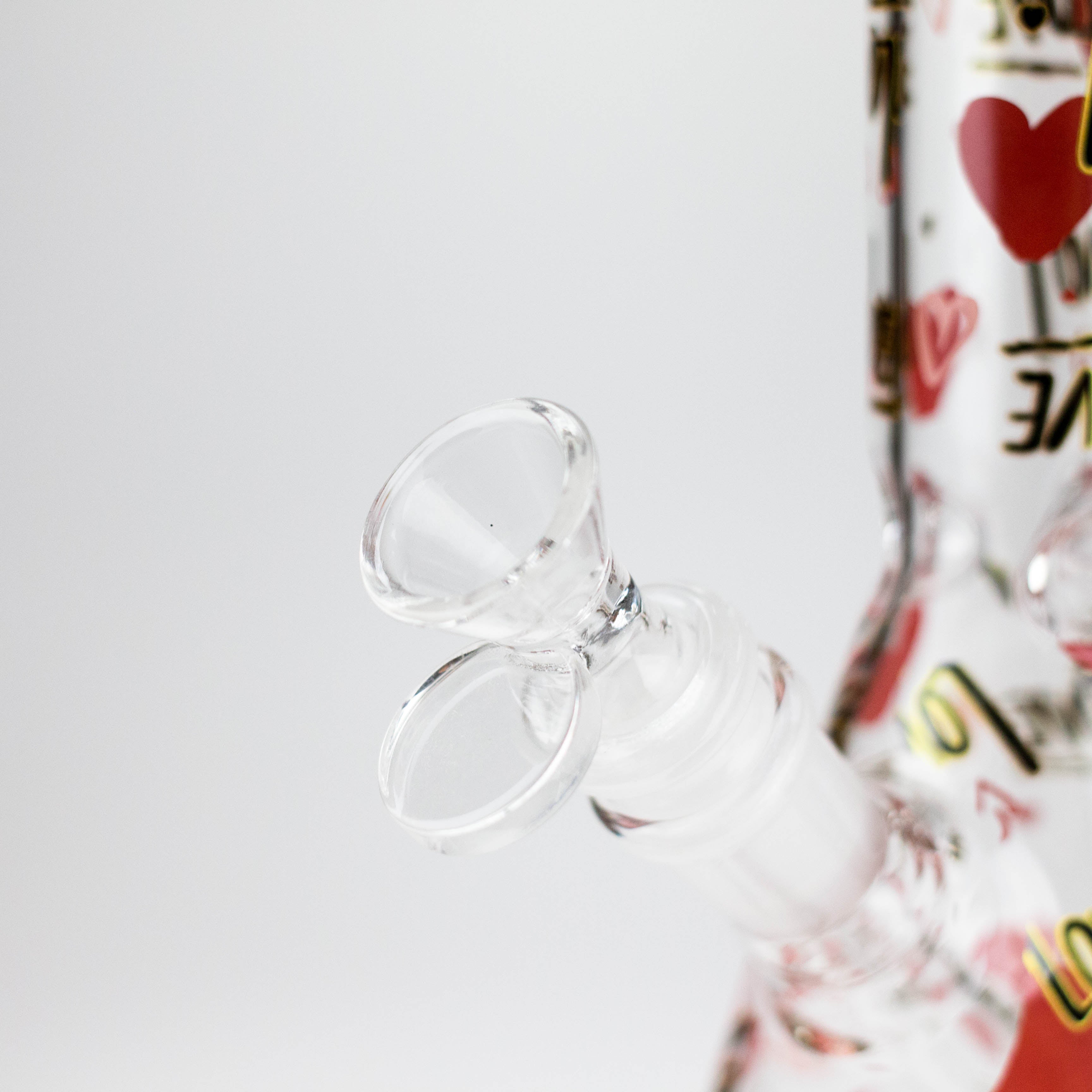 10" Love Design Glass Beaker Bong