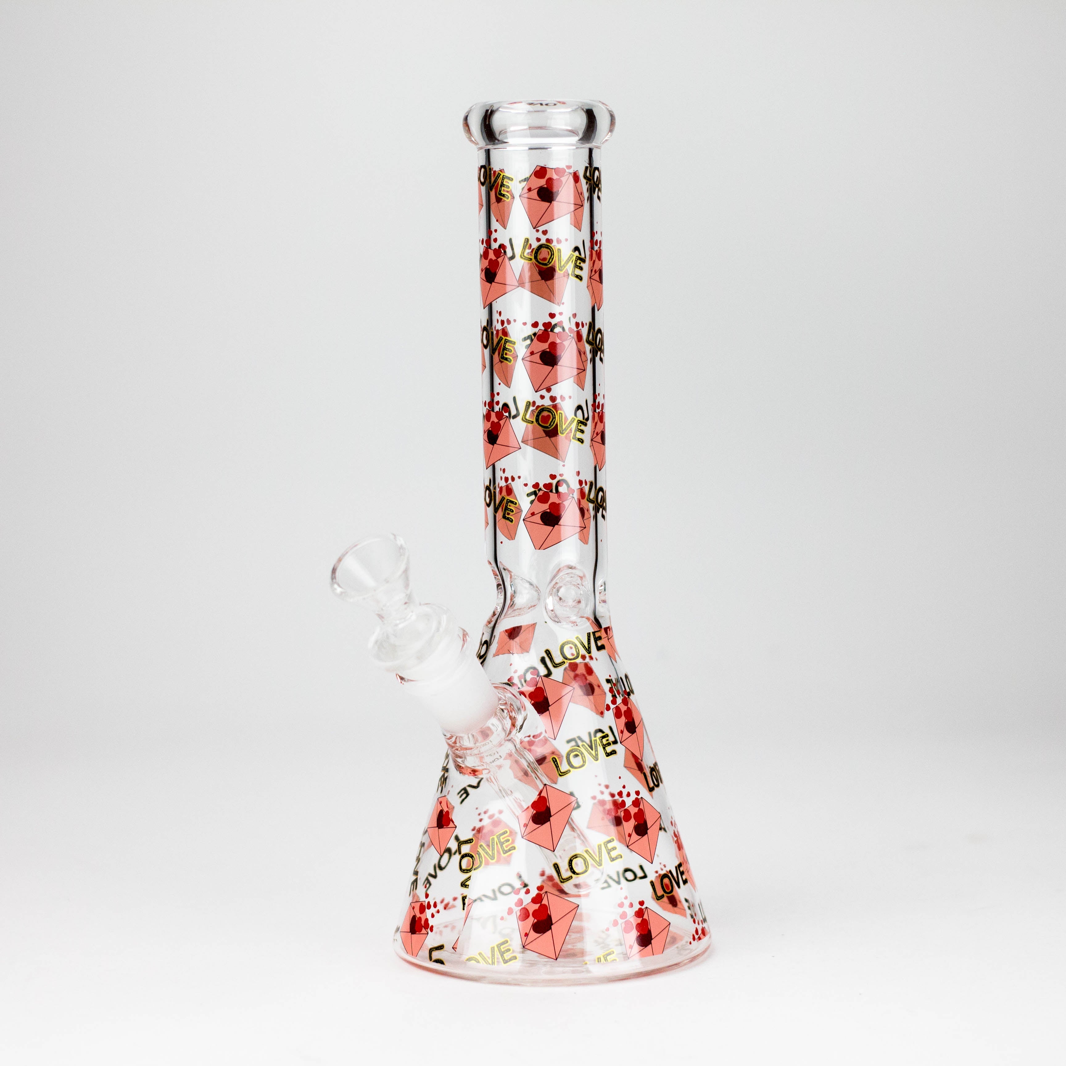 10" Love Design Glass Beaker Bong