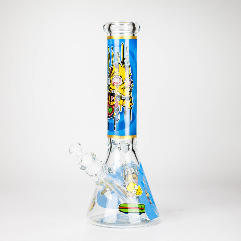 14" Cartoon S  Design 7mm Thick Heavy Duty Glass Beaker Bong