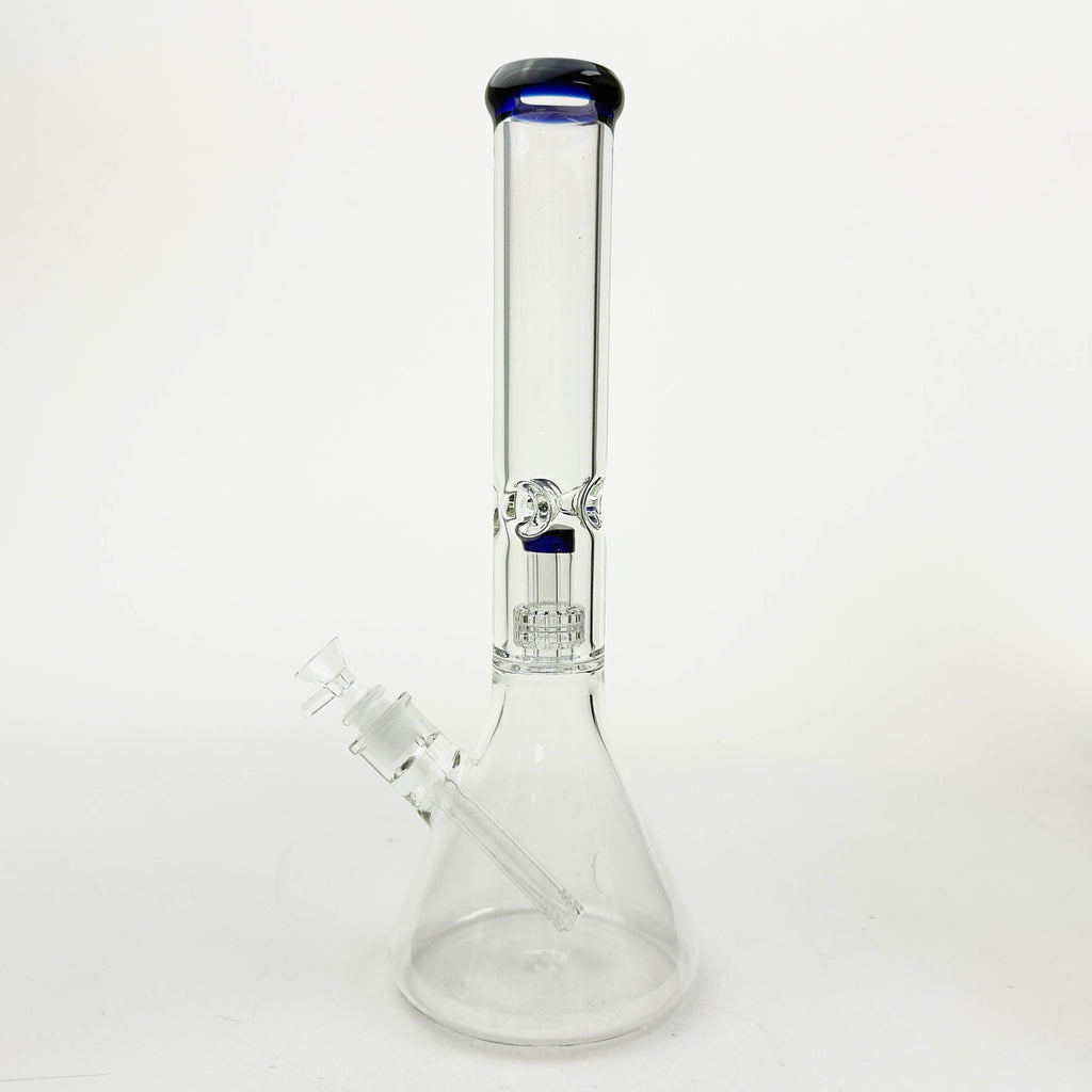 16" Color-Accented Glass Water Bong with Percolator