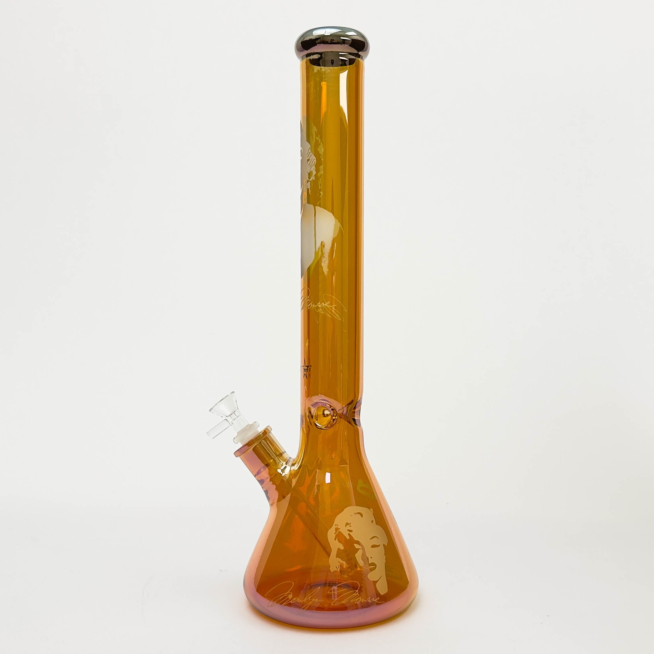 18" 7mm Glass Beaker Bong with Monroe Design and Ice Catcher