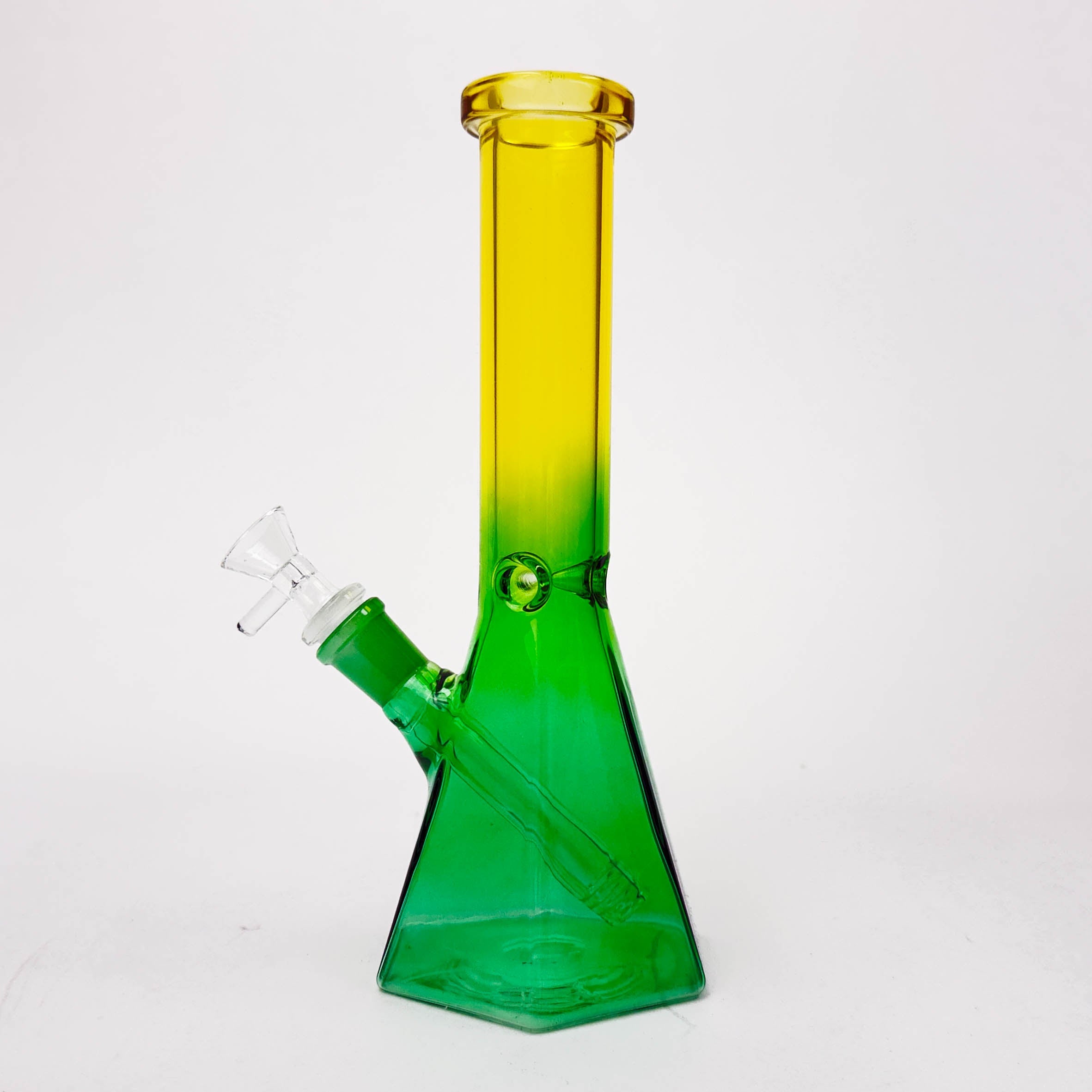 10" Two-Tone Color Glass Beaker Bong with Octagon Base