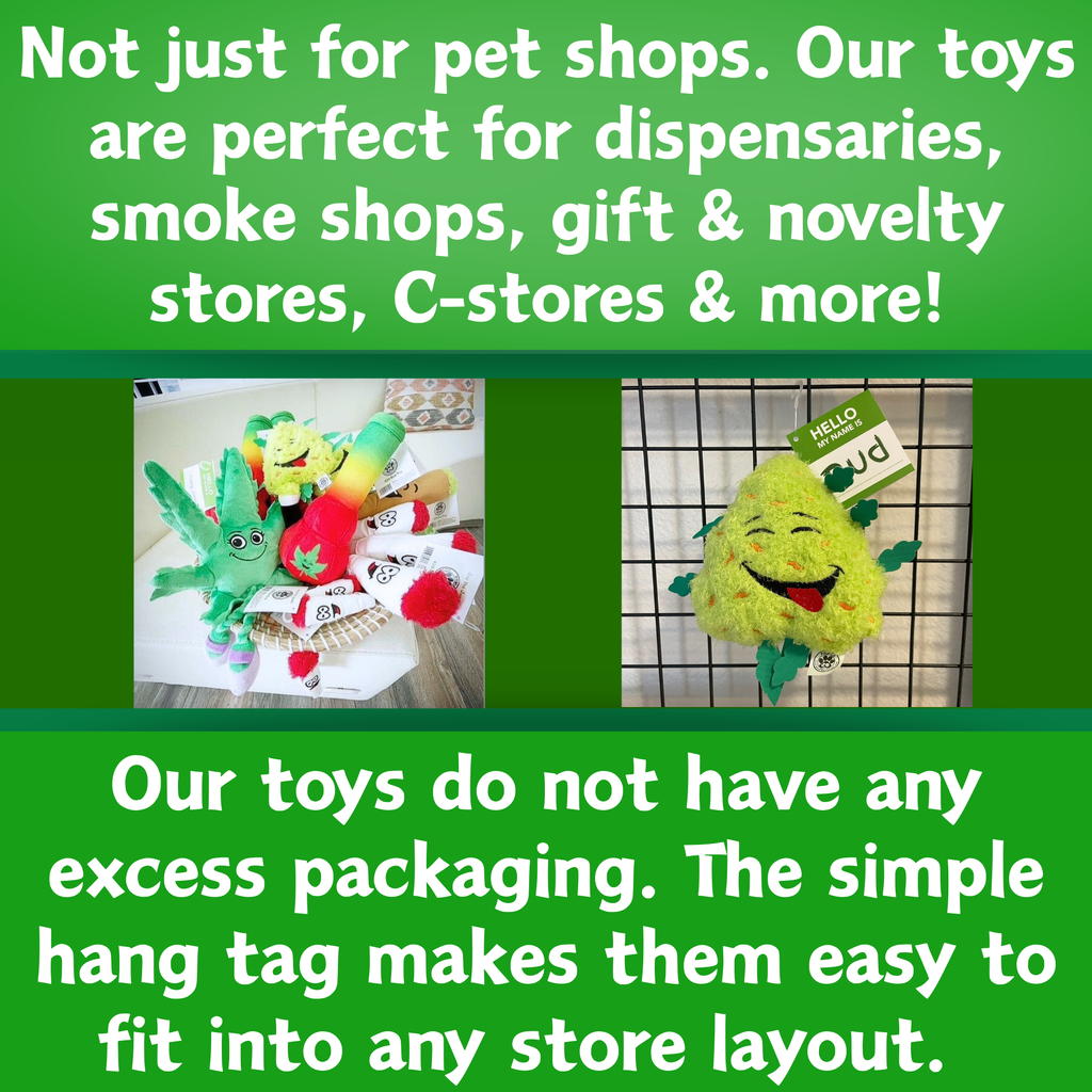 Bud the Weed Nug - Parody Plush Squeaky Dog Toy - 6"