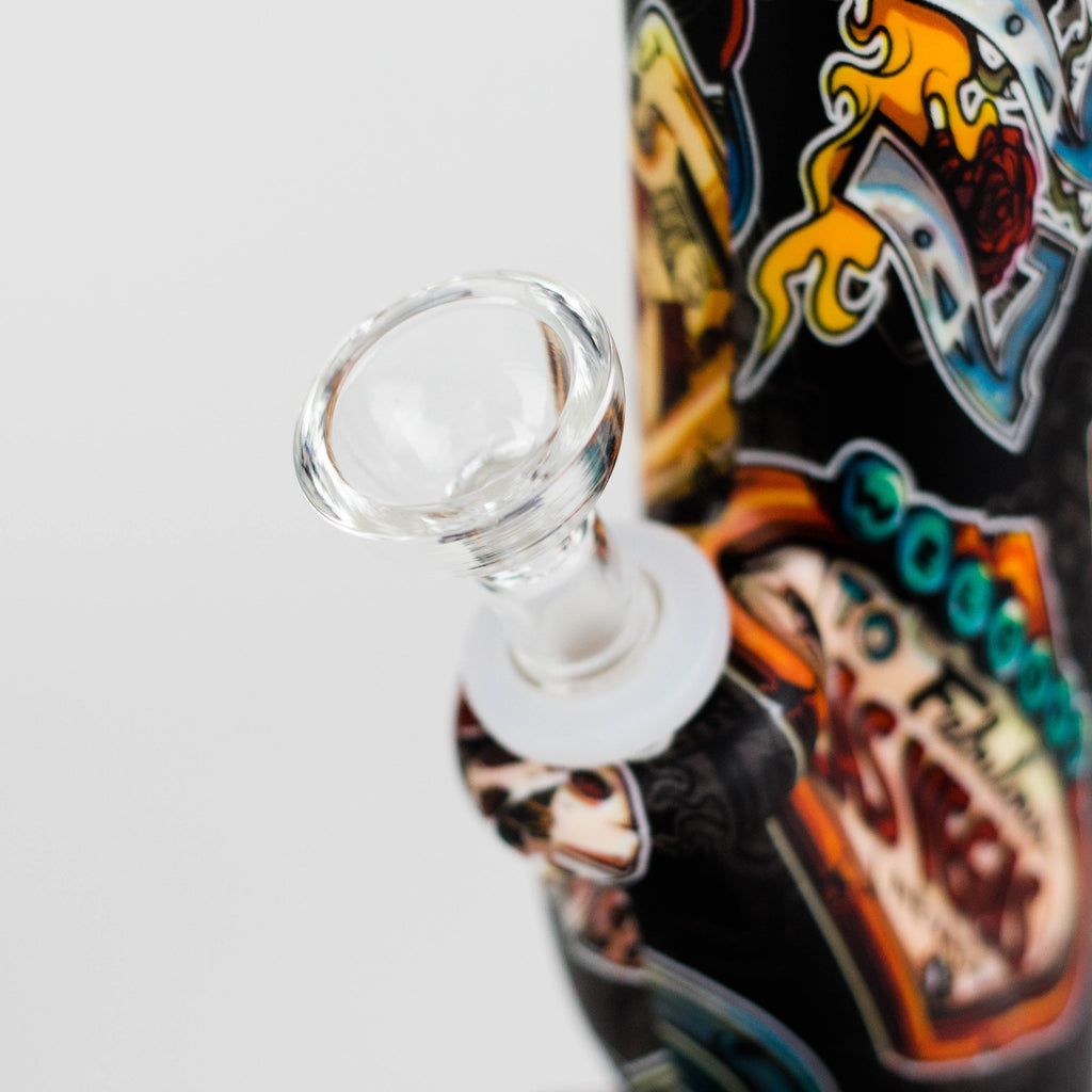HIT | Art Silicone 10" Tube Water pipe with Glass bowl [HIT313]-Assorted designs