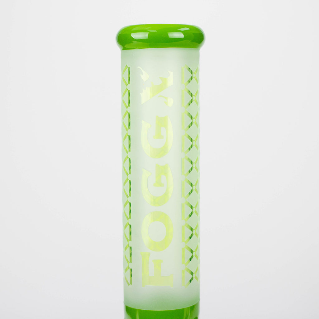 FOGGX | 14" Sandblasted Beaker Glass Water Pipe – 7mm Thick [FT321]