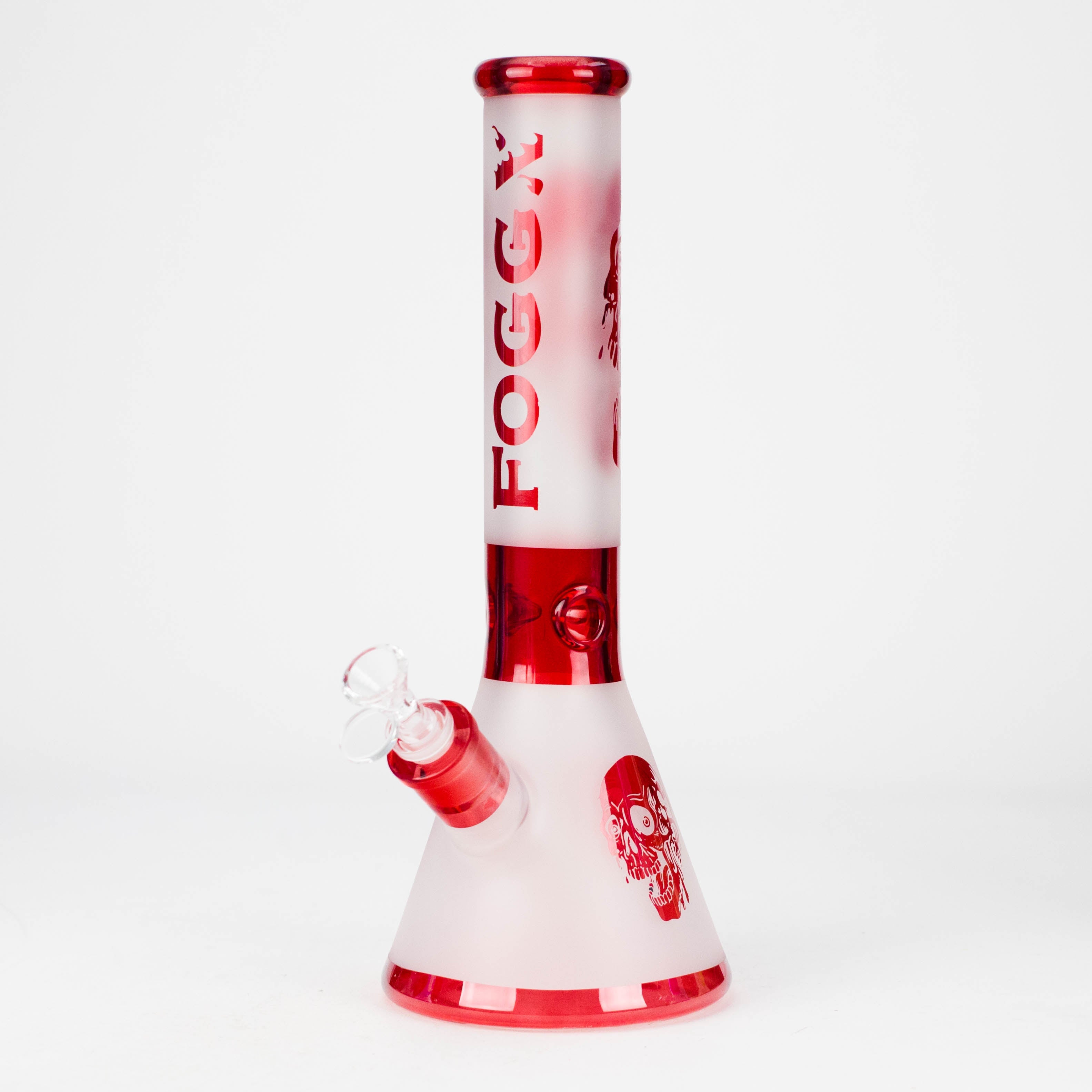 FOGGX | 14" Sandblasted Frosted Big Skull Beaker Water Pipe – 7mm Thick [FT1648ATS]