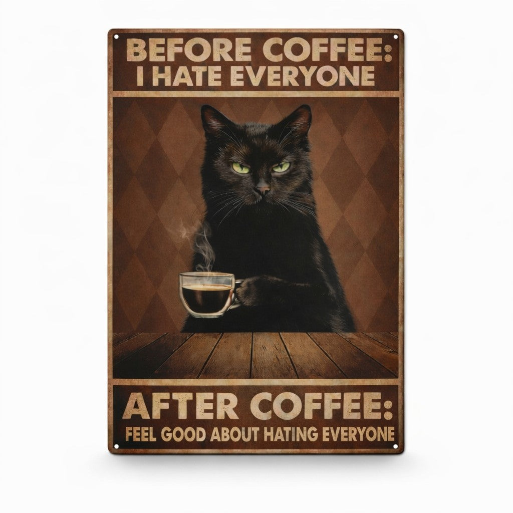Funny Cat Vintage Metal Posters – 29 × 20 cm (Assorted Designs)