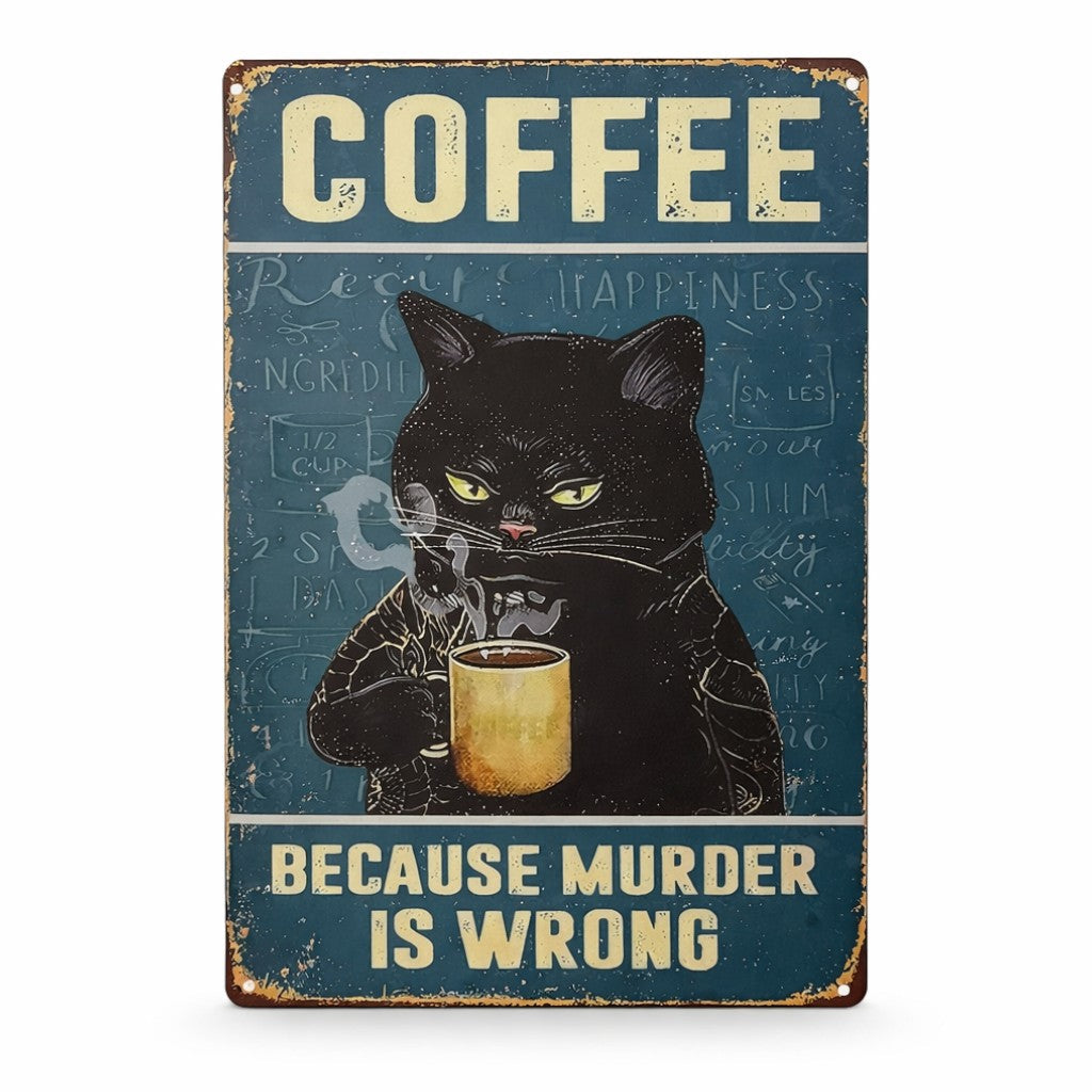 Funny Cat Vintage Metal Posters – 29 × 20 cm (Assorted Designs)