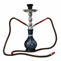 18" Traditional Dual Hose Glass Hookah – Classic Engraved Design