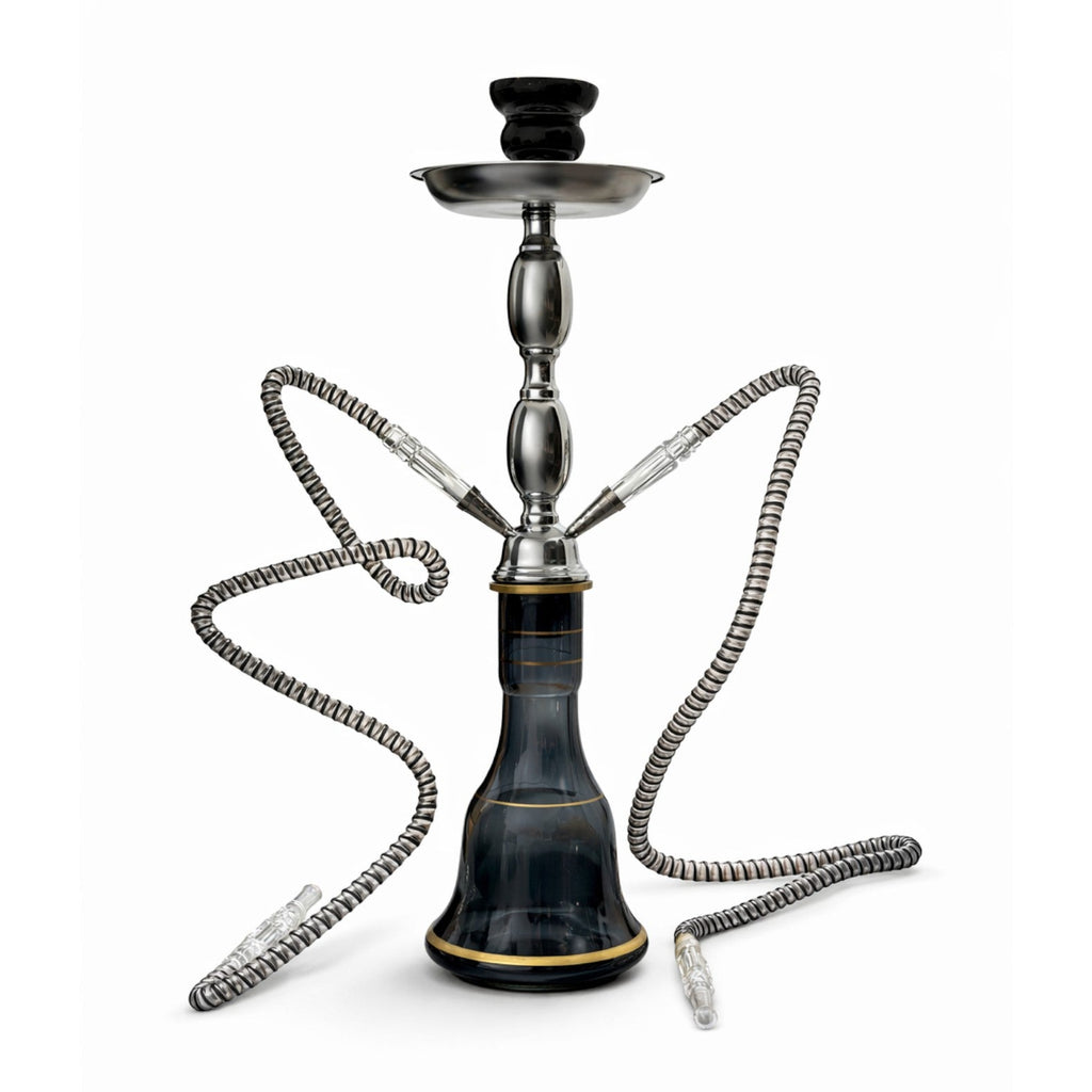 18" Dual Hose Hookah Set Black