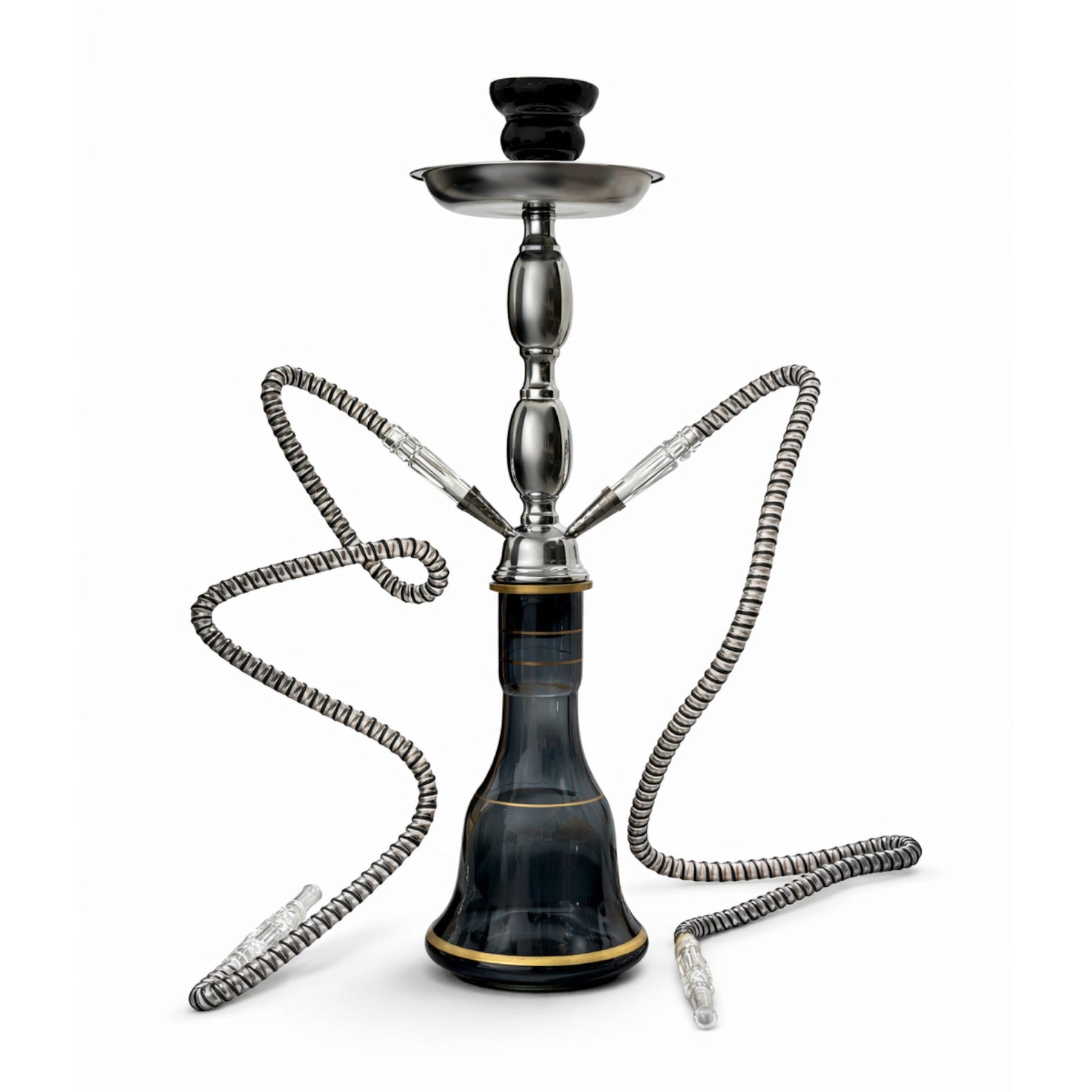18" Dual Hose Hookah Set Black