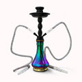 18" Dual-Hose Iridescent Glass Hookah