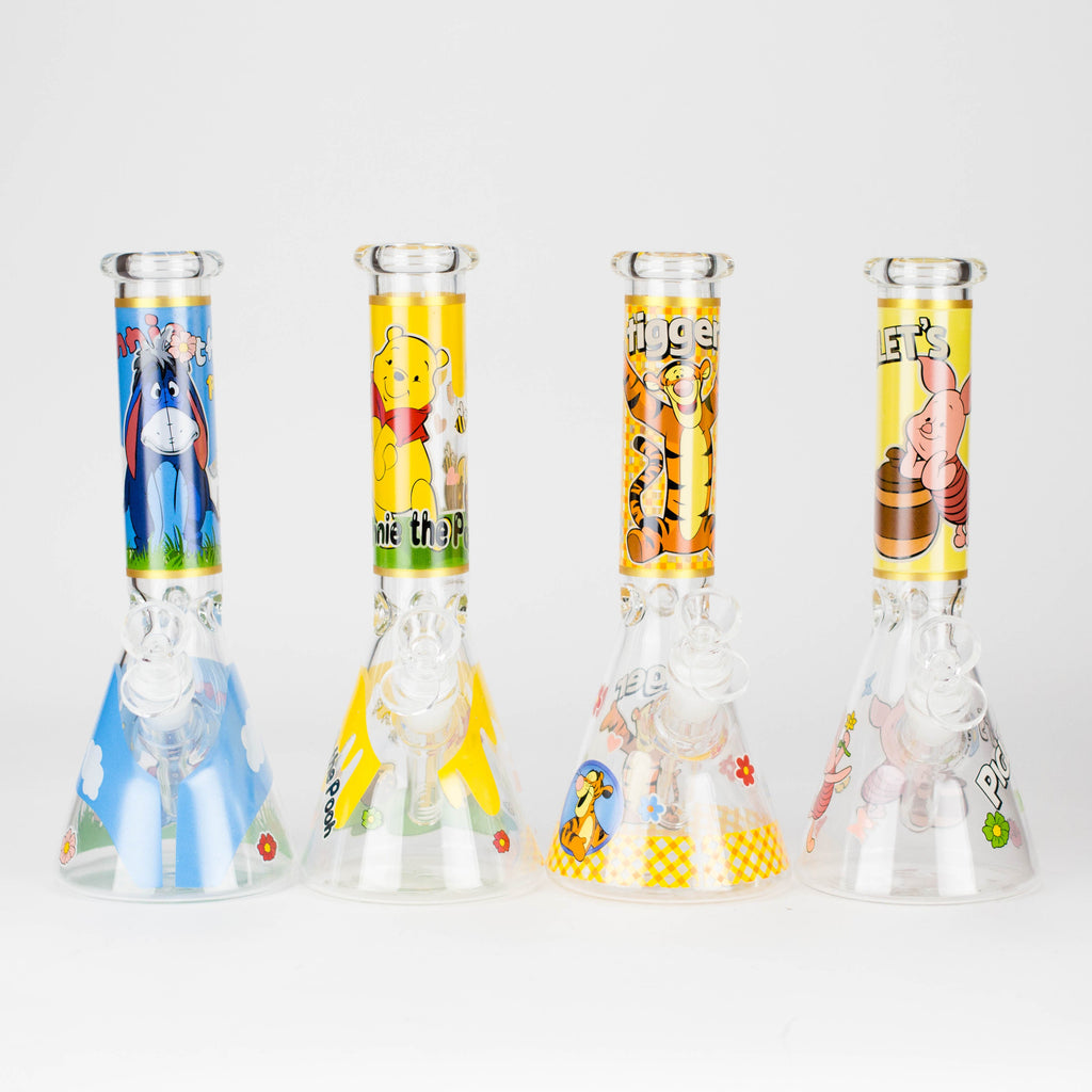 10" Cute Animals Design Glass Beaker Bong