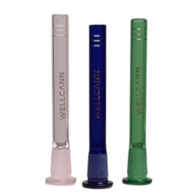 Wellcann | 5.5"Colored Glass Downstems With Gold Logo