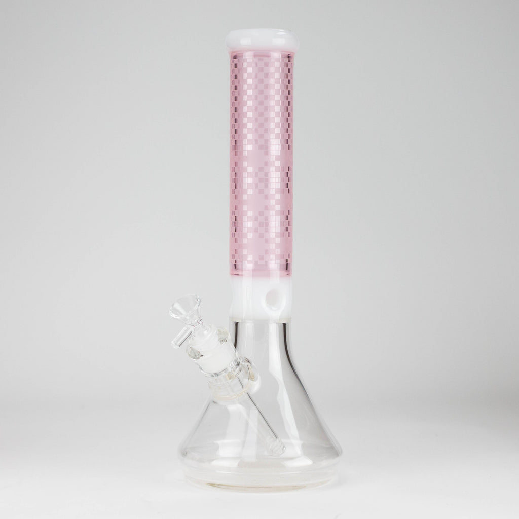 14" Glass Bong with Mosaic Art Design - 7mm Thick