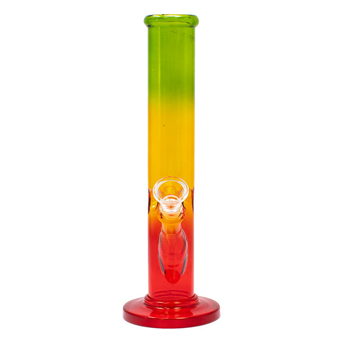 10" Rasta Colored Cylindrical Medium Glass Bong